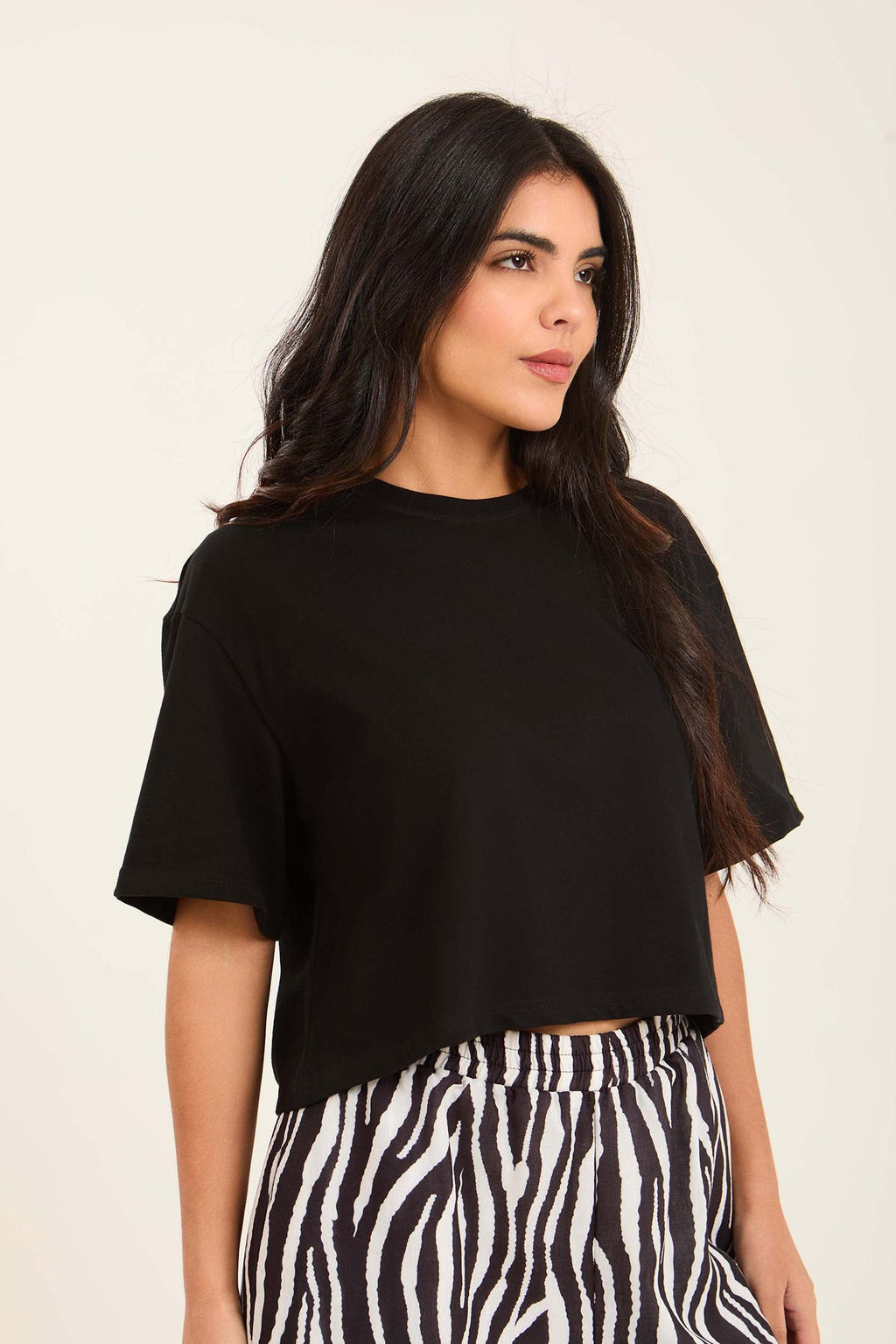 Slip On Cotton Short Basic Tee