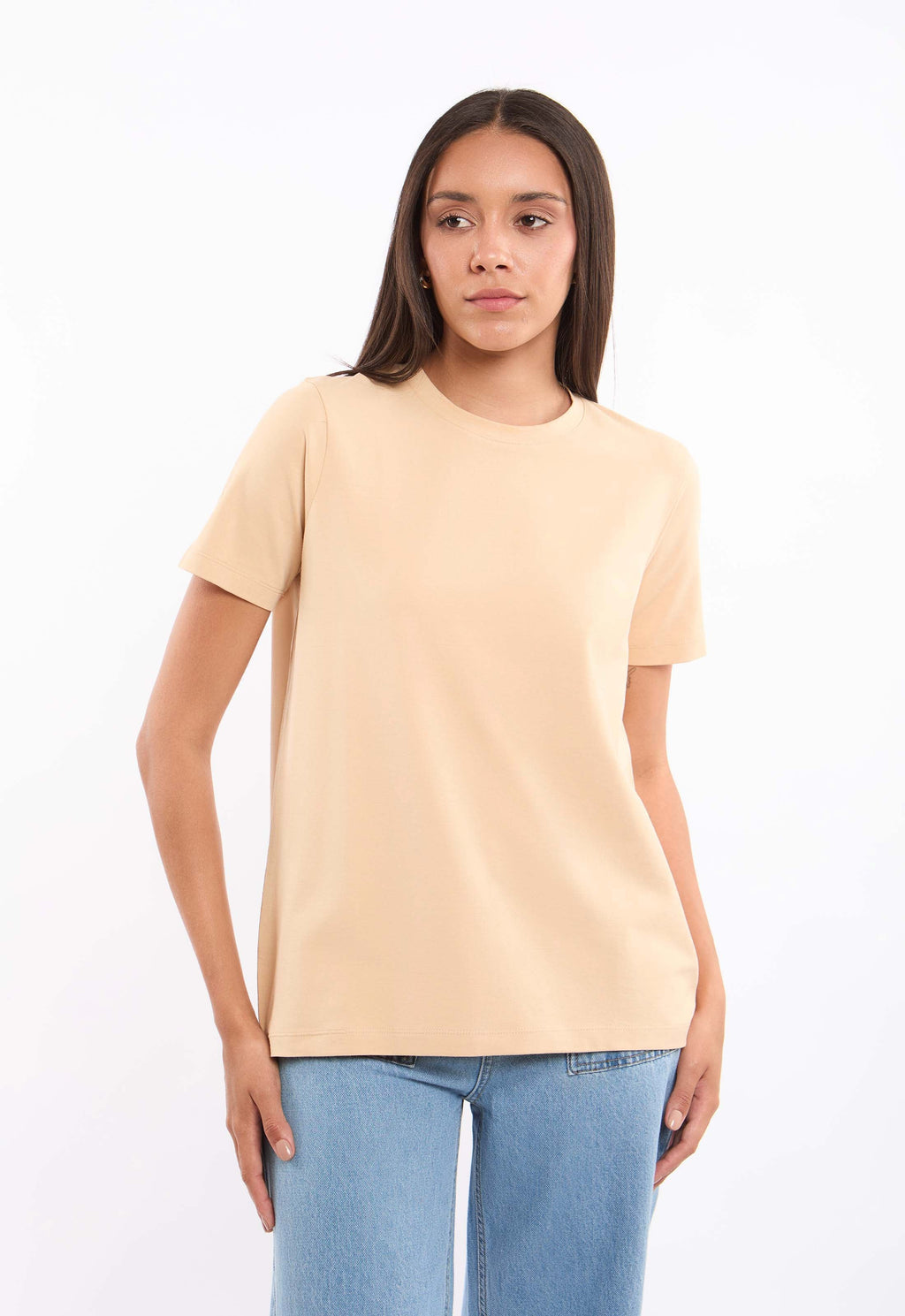 Slip On Solid Pattern Basic Tee