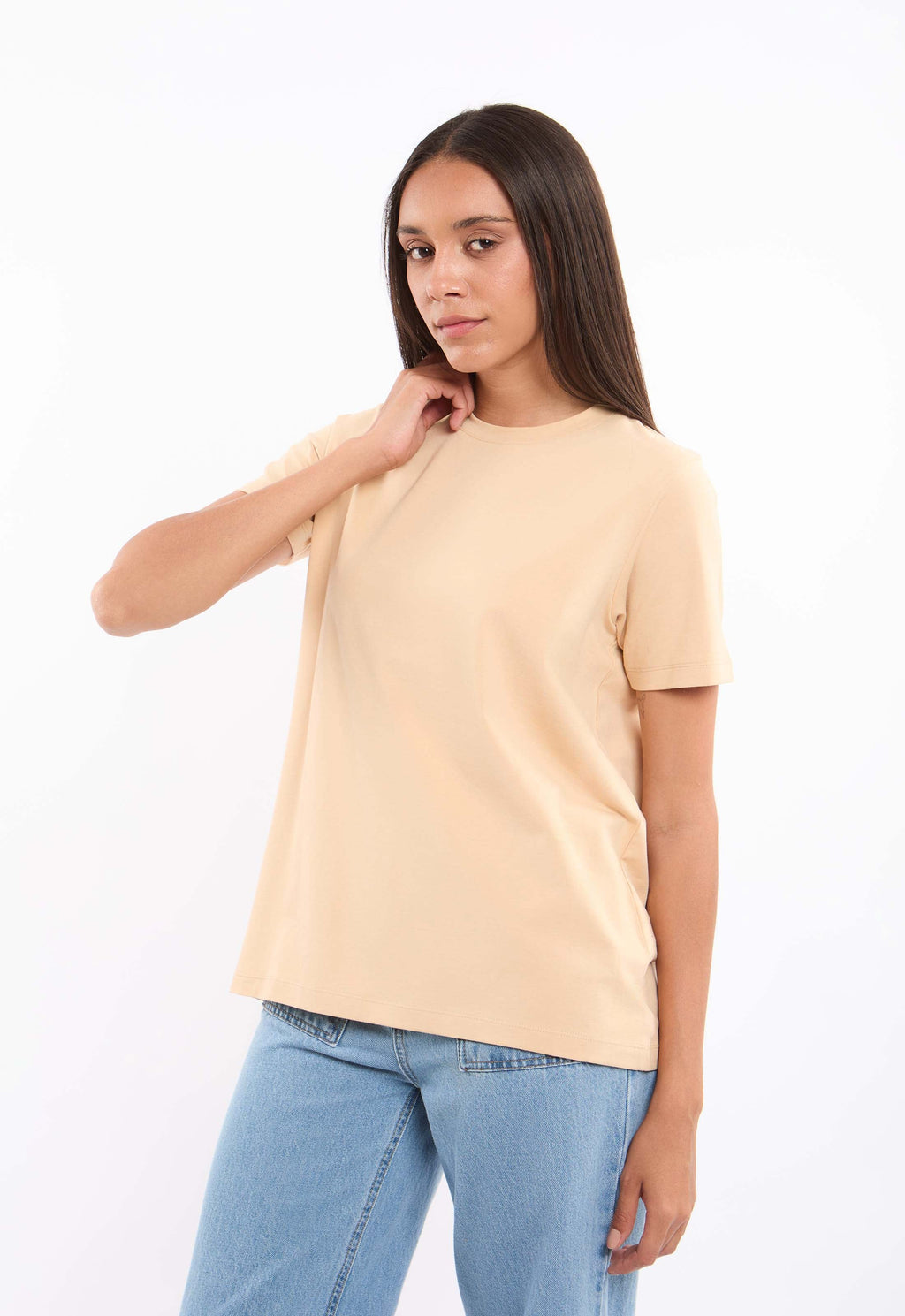 Slip On Solid Pattern Basic Tee