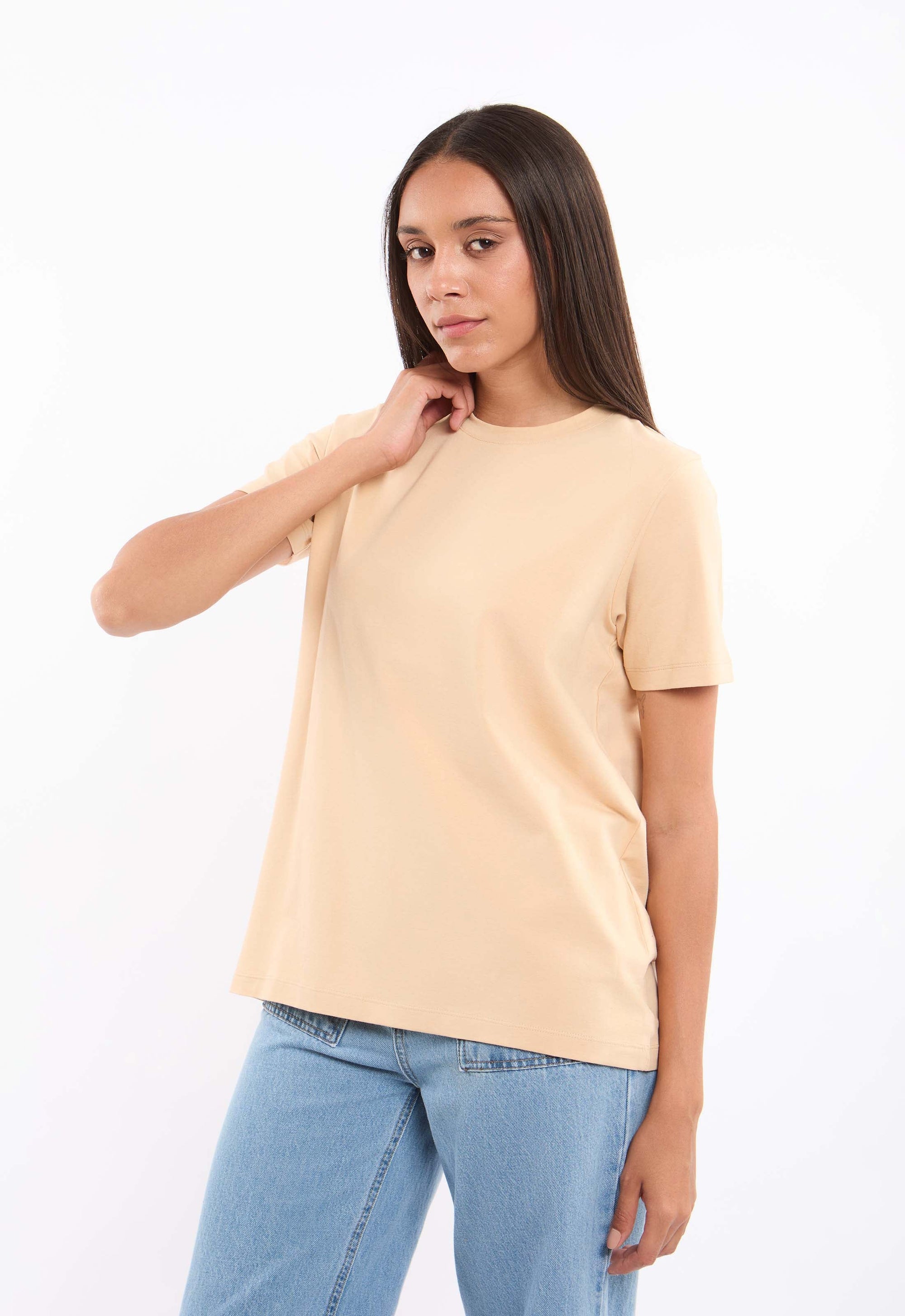 Slip On Solid Pattern Basic Tee