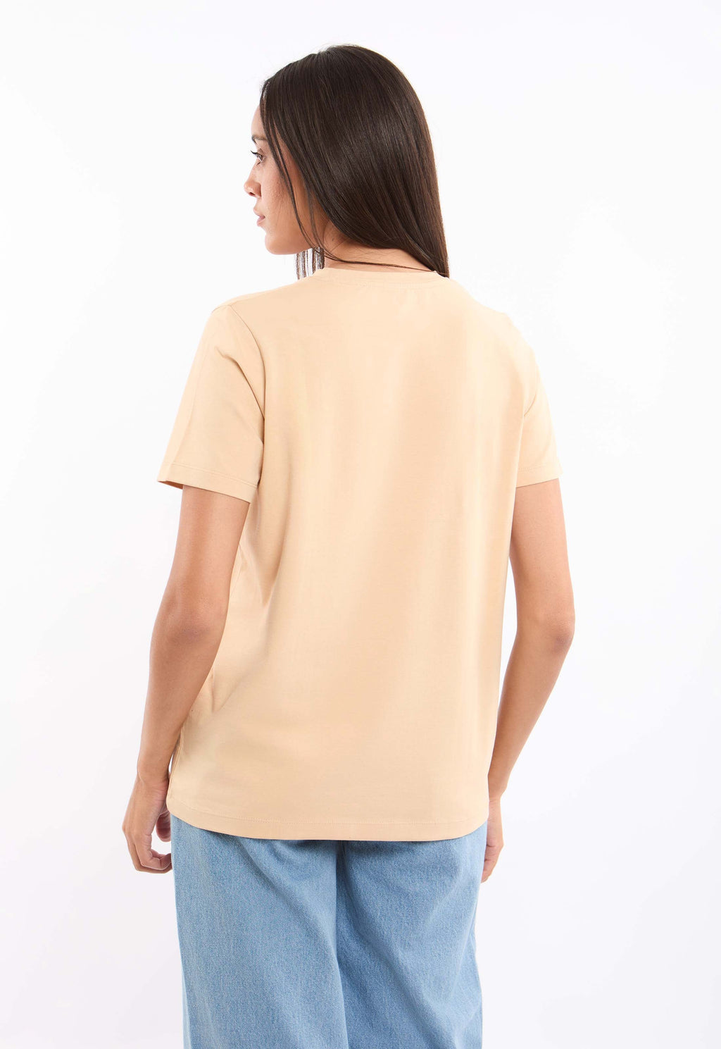 Slip On Solid Pattern Basic Tee