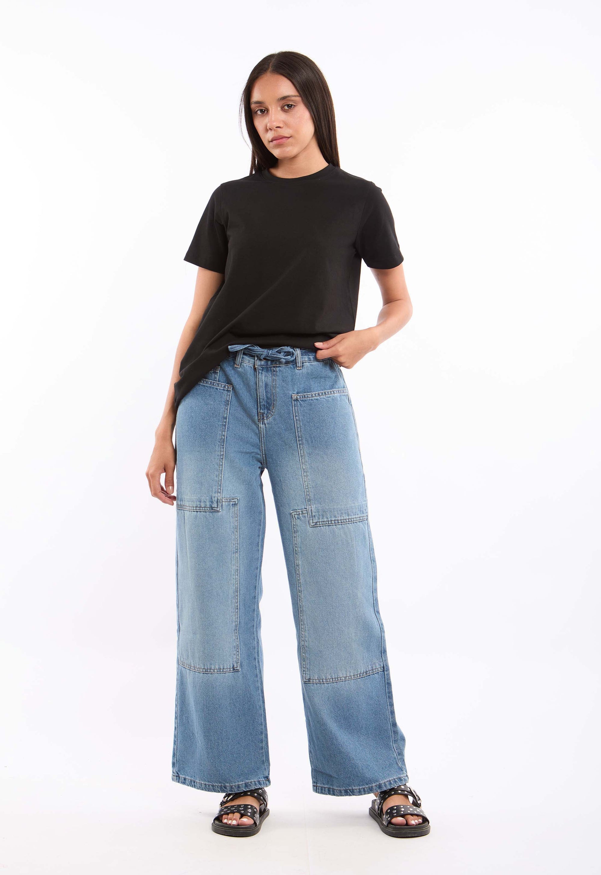 Slip On Solid Pattern Basic Tee