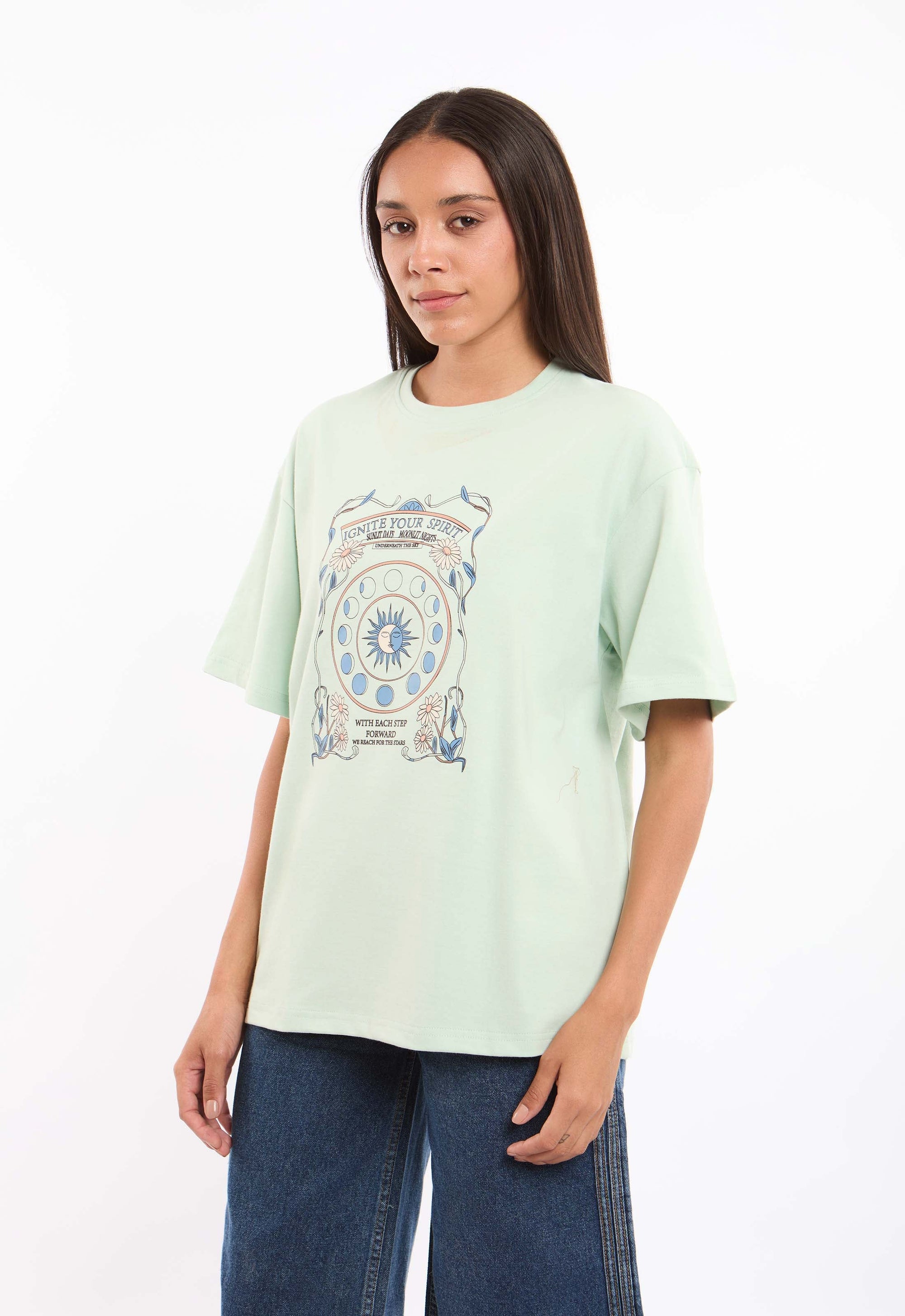 Crew Neck Printed Slip On Tee