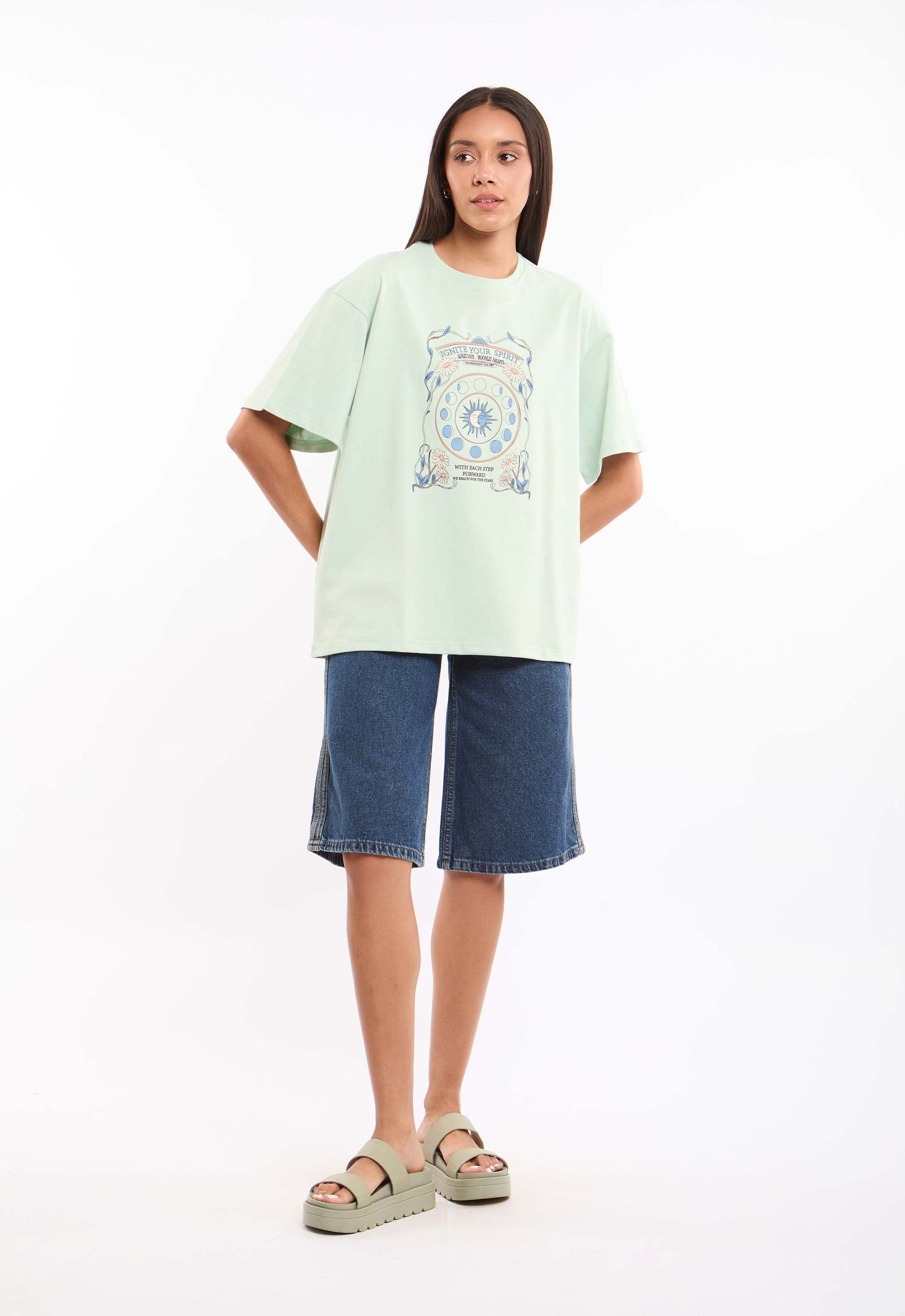 Crew Neck Printed Slip On Tee