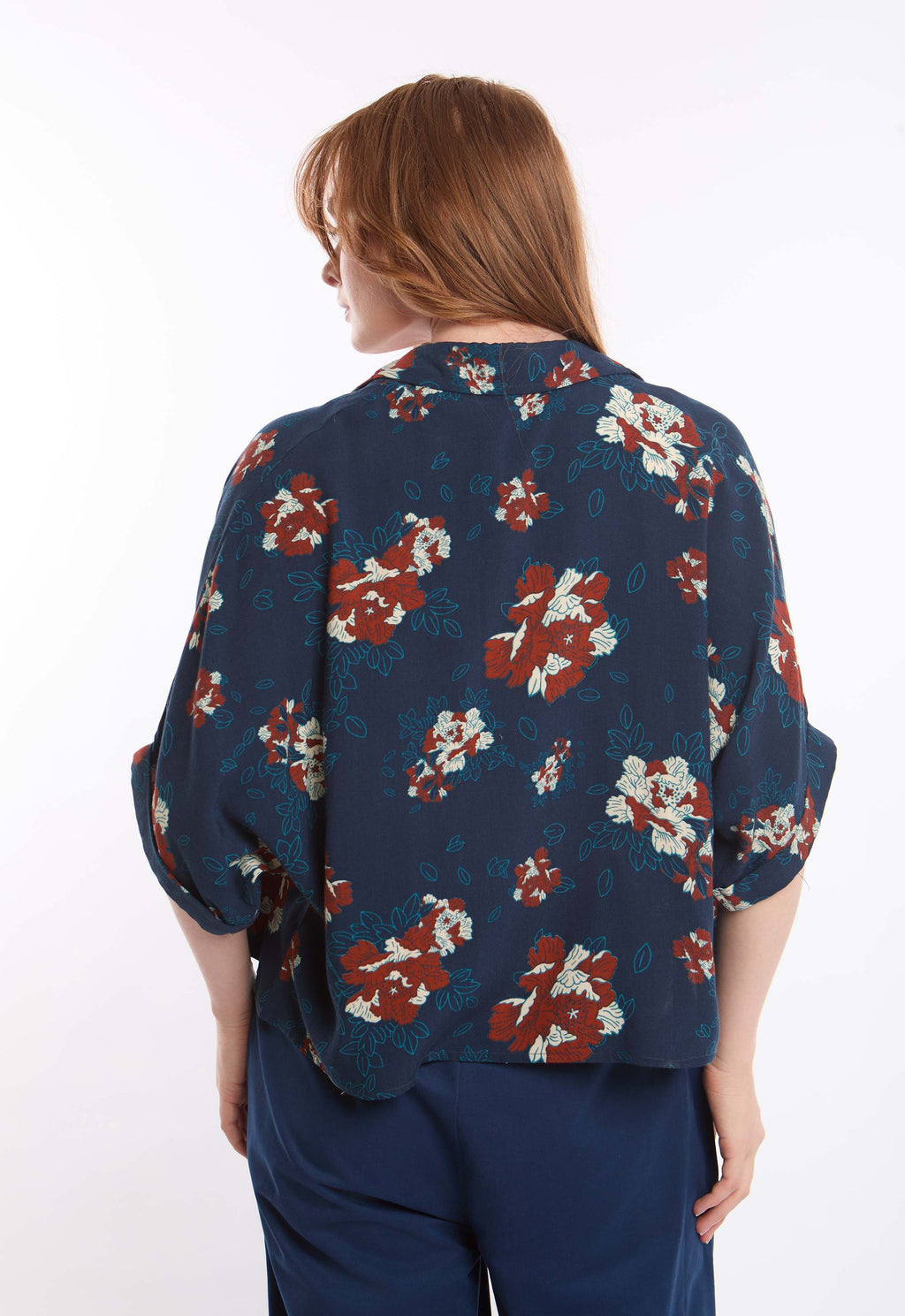 Floral Viscose Shirt with Relaxed Silhouette