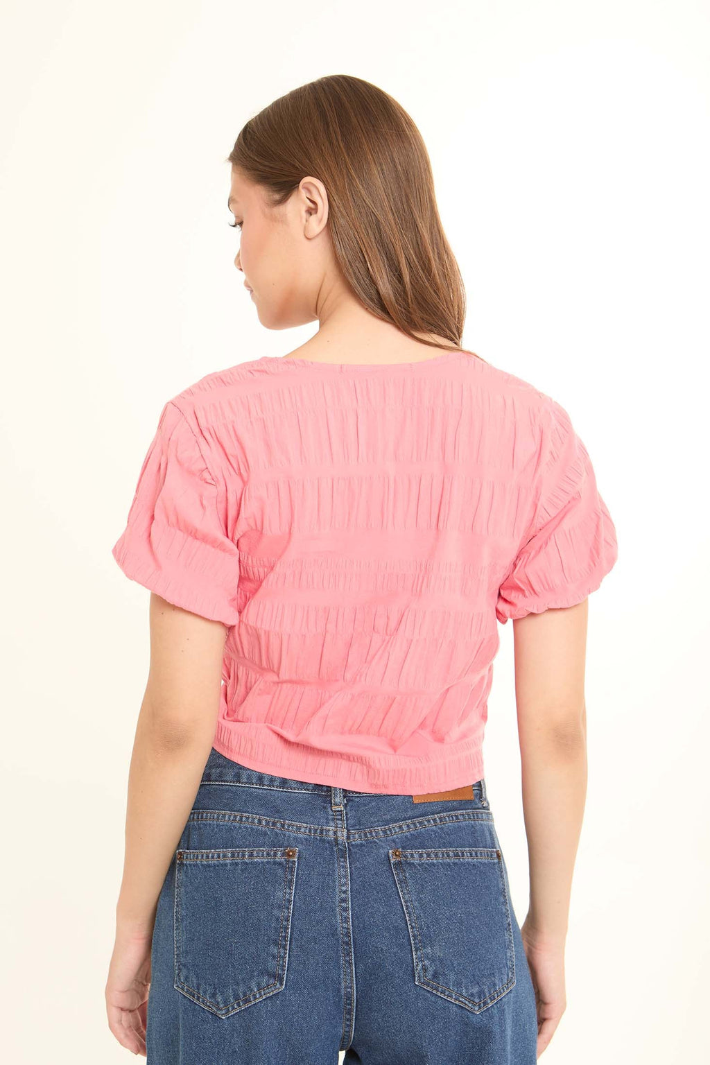 Deep V-Neck Lace-Up Summer Top