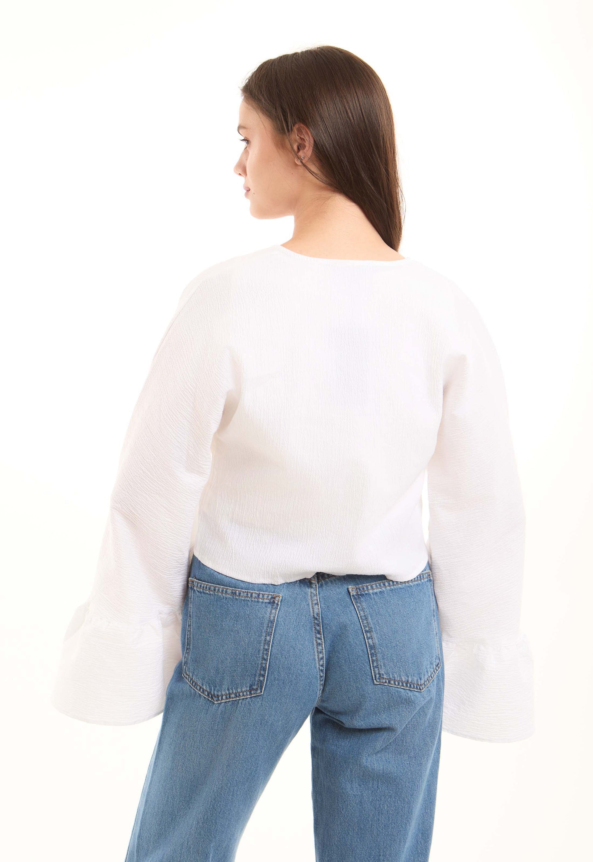 Distressed Straight-Leg Jeans