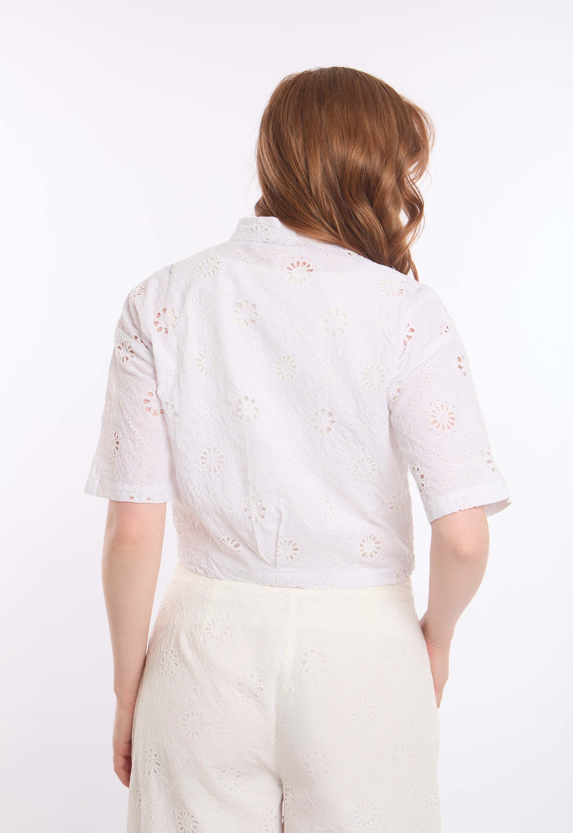 Embroidered Eyelet Short Shirt