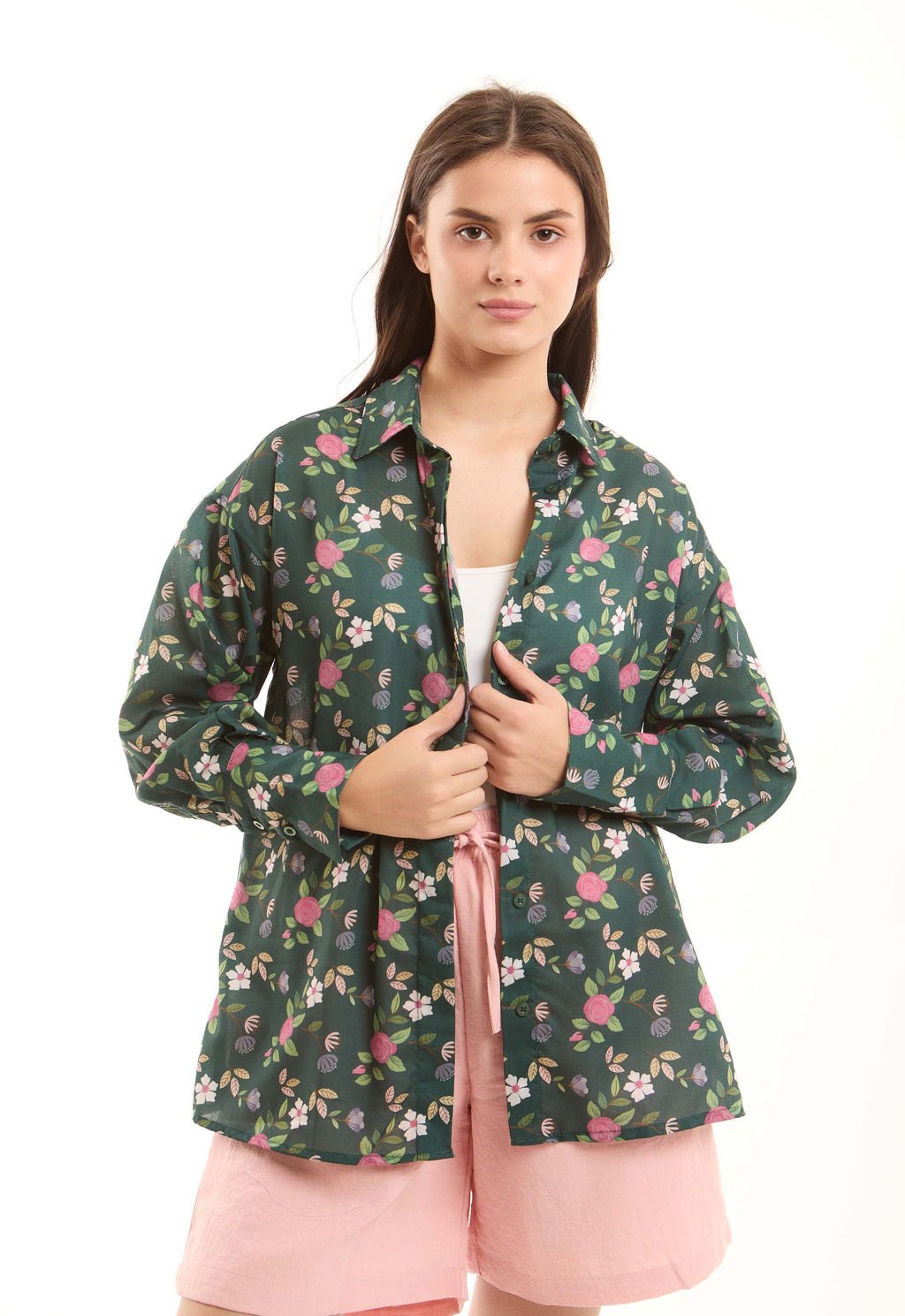 بلوزة نسائية قصيرة متعددة الألوان