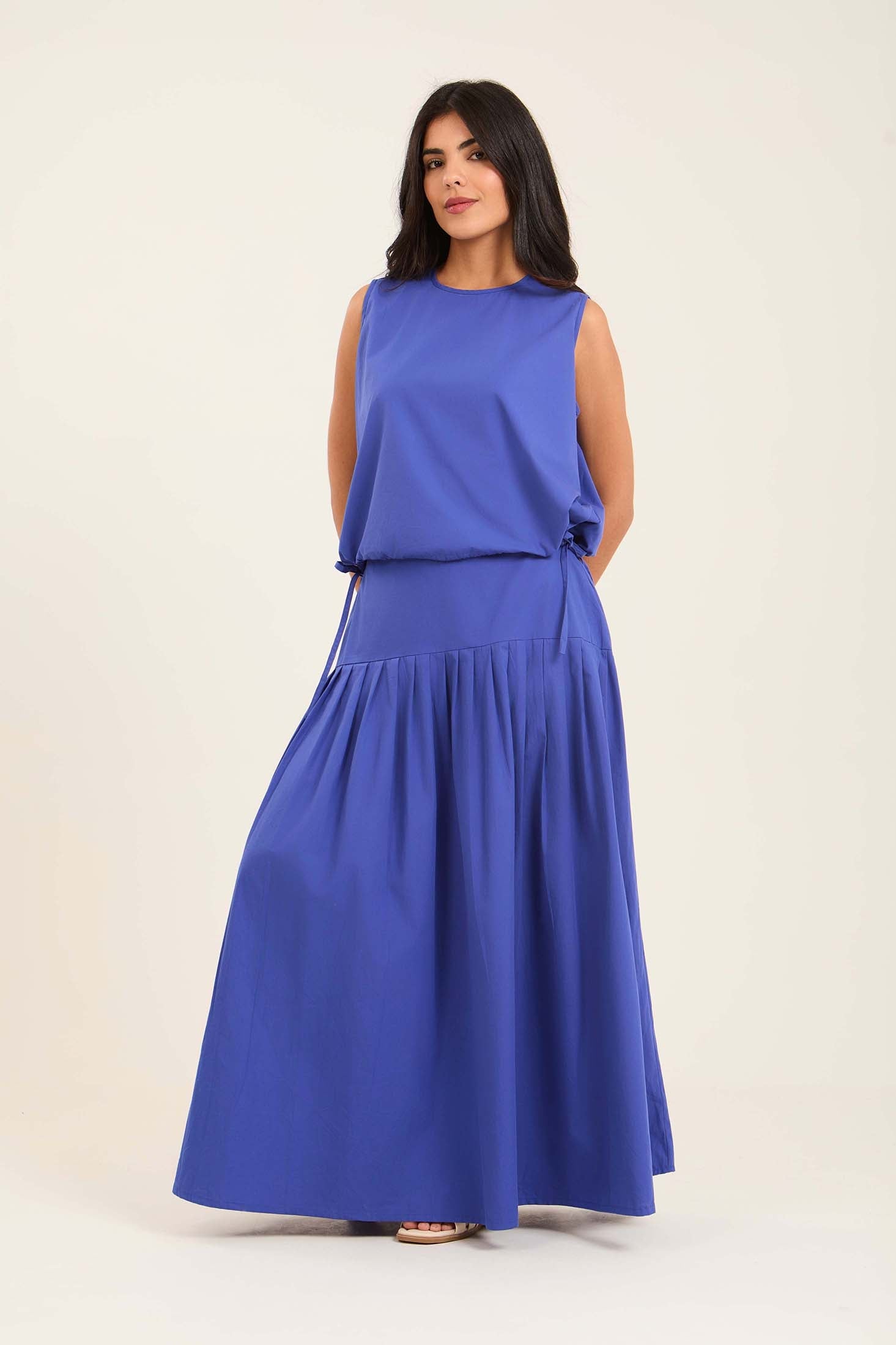 Solid Flowy Summer Maxi Skirt