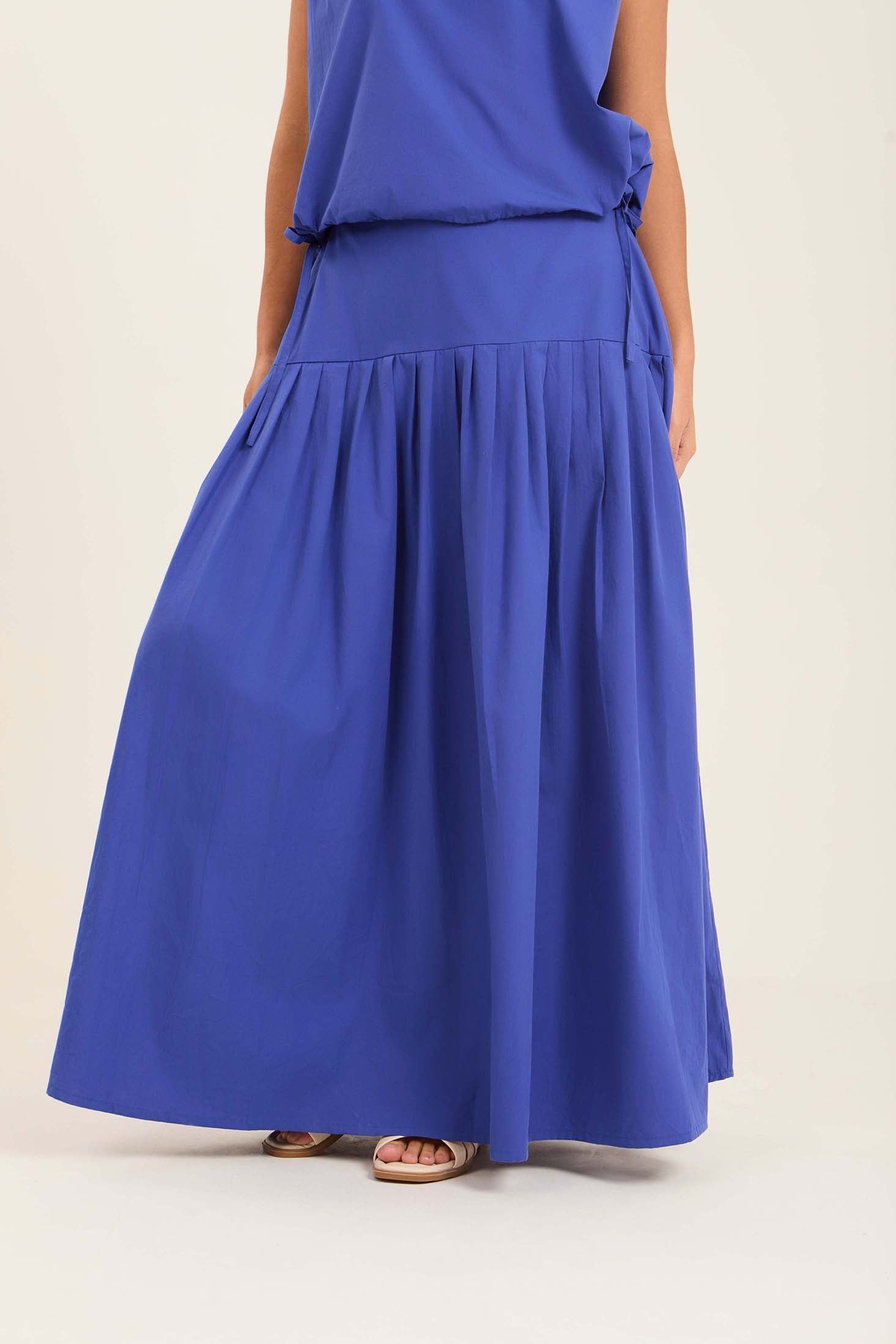 Solid Flowy Summer Maxi Skirt