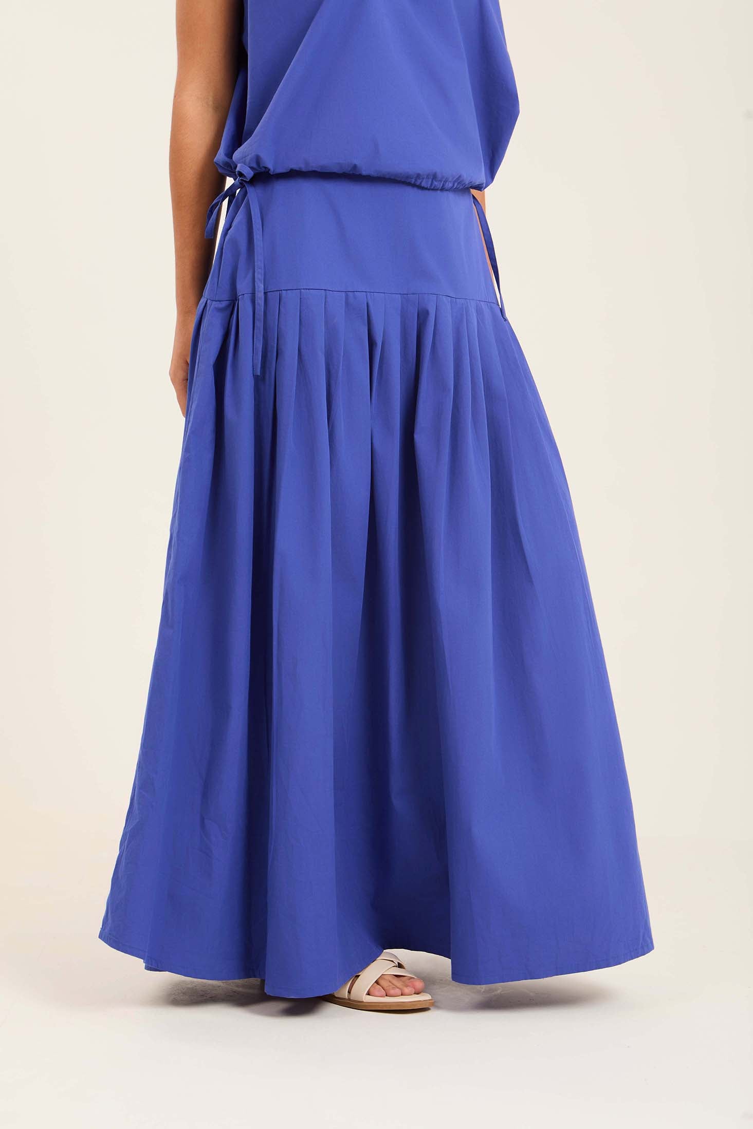Solid Flowy Summer Maxi Skirt