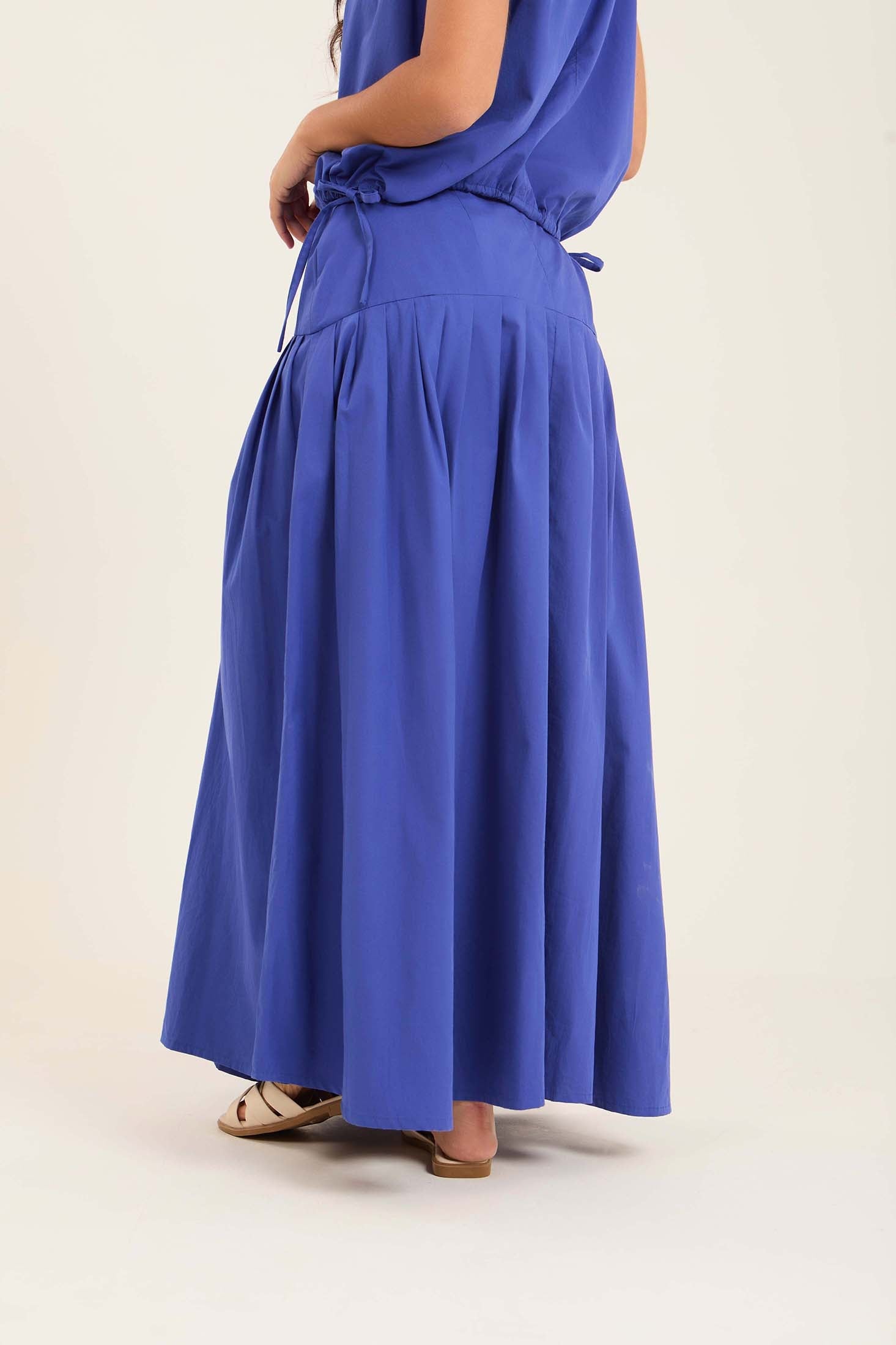 Solid Flowy Summer Maxi Skirt