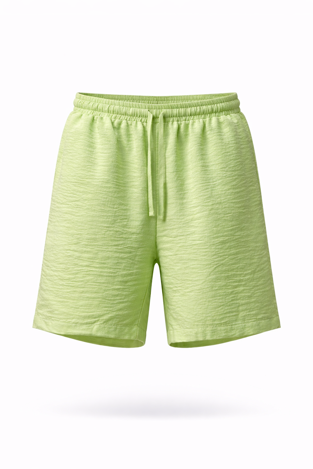 Textured Wide-Leg Drawstring Shorts