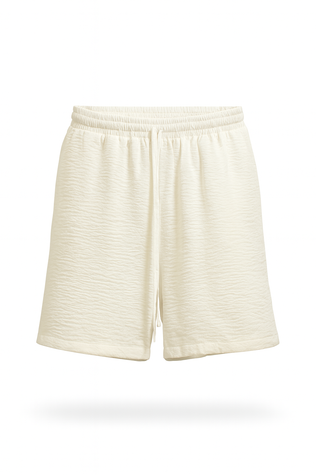 Textured Wide-Leg Drawstring Shorts