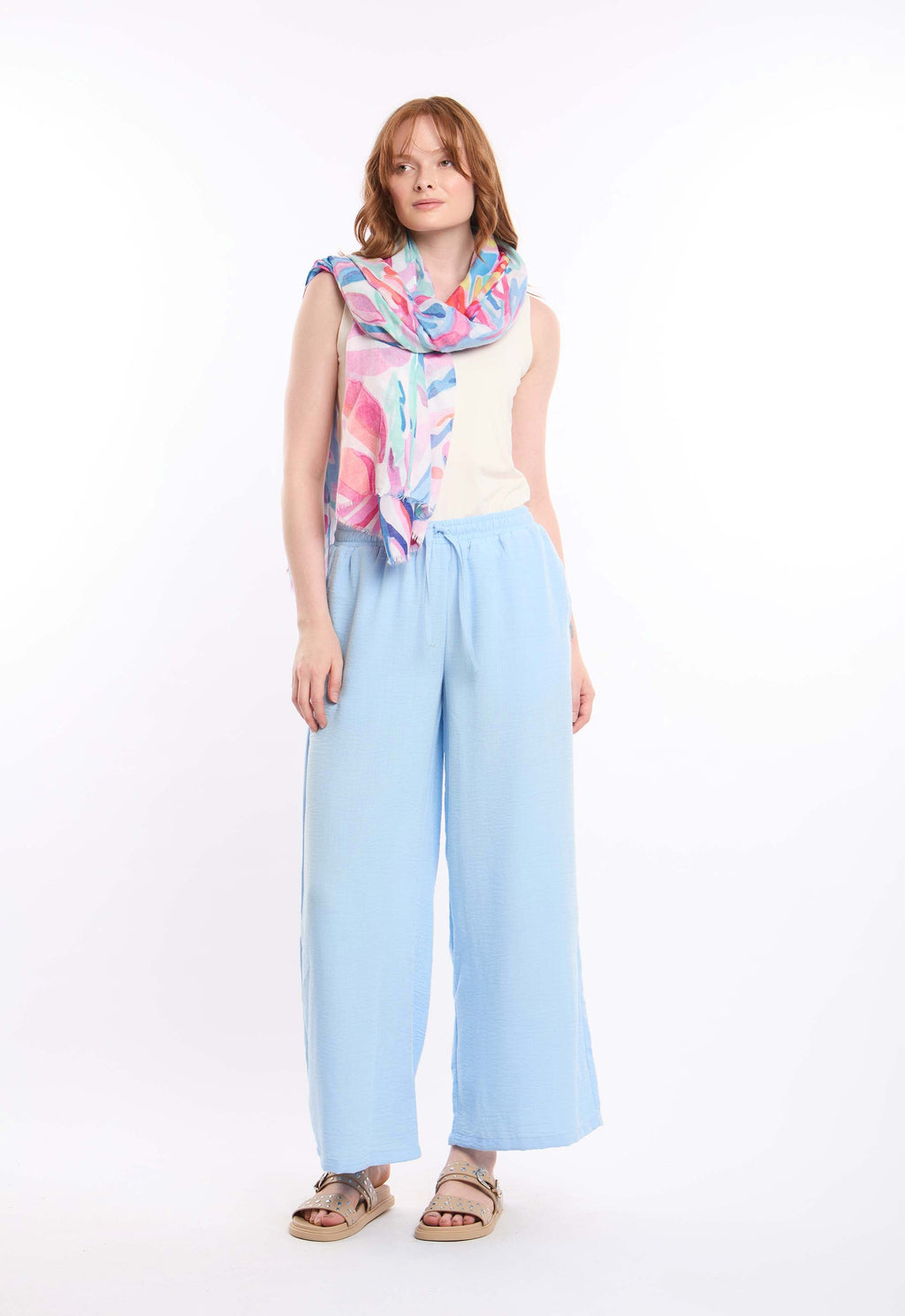 Wide-Leg Pants with Drawstring Waist