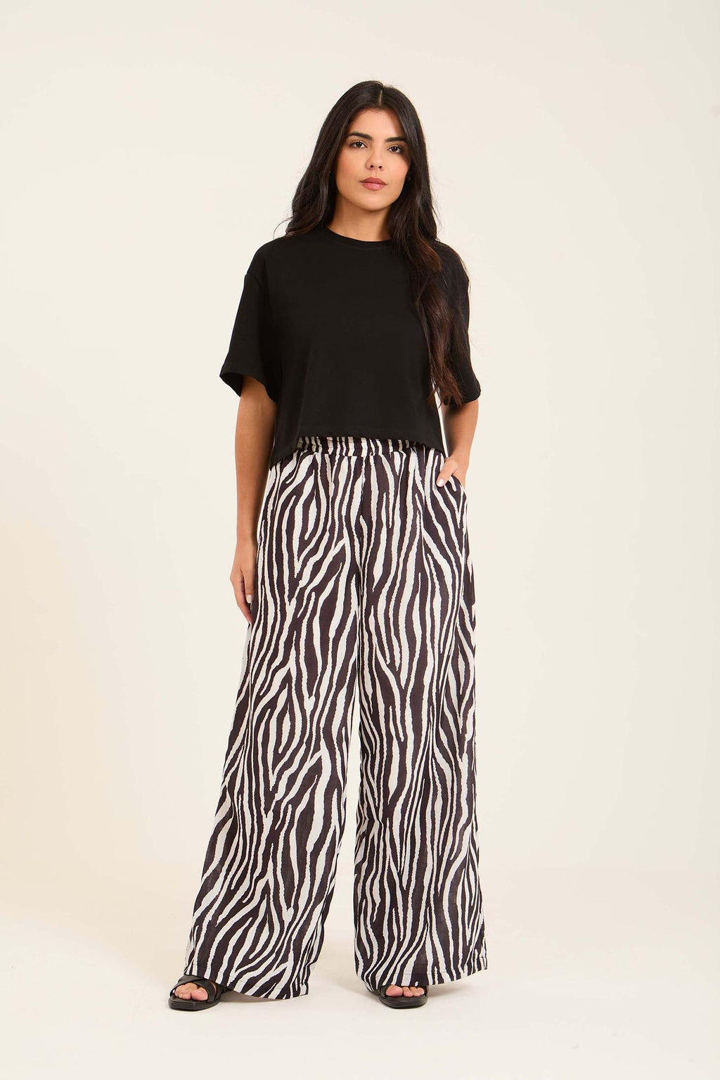 Zebra Wide-Leg Pants
