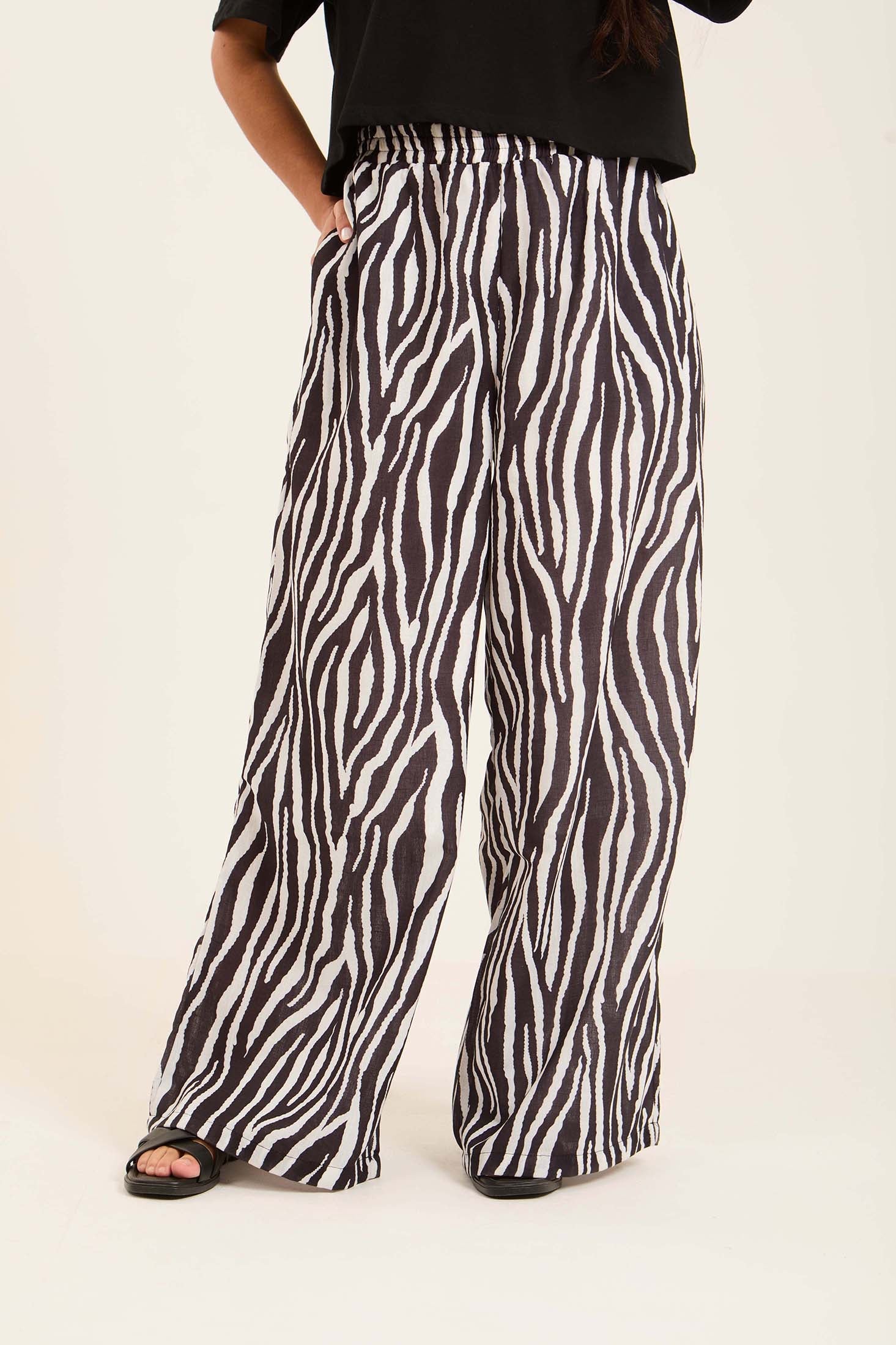 Zebra Wide-Leg Pants