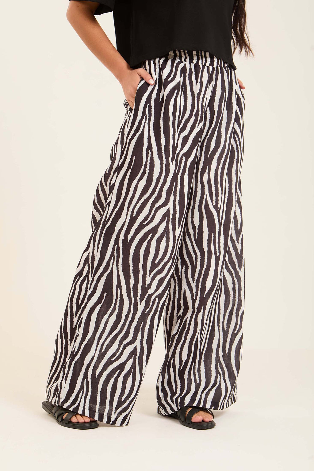 Zebra Wide-Leg Pants