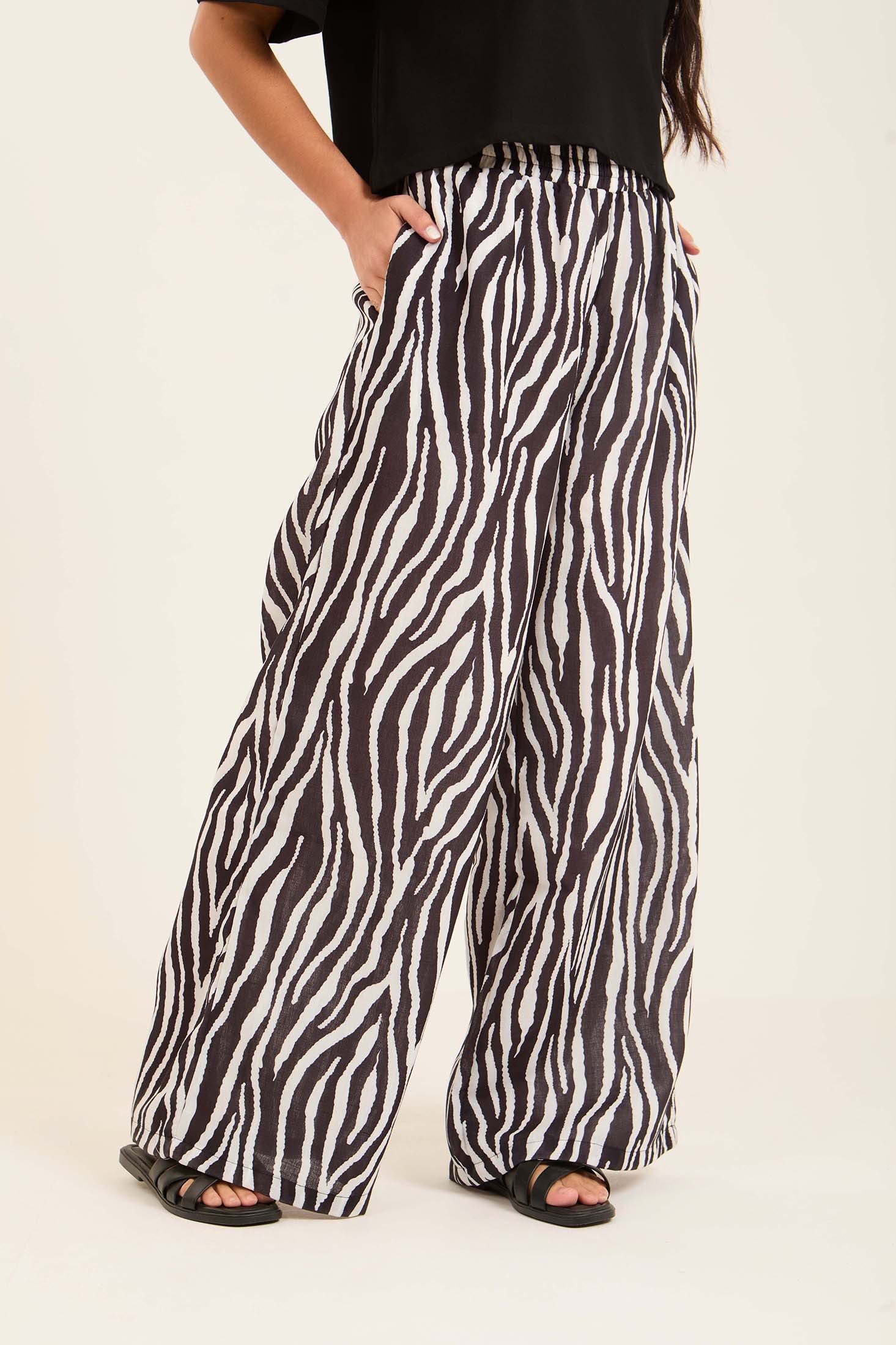 Zebra Wide-Leg Pants