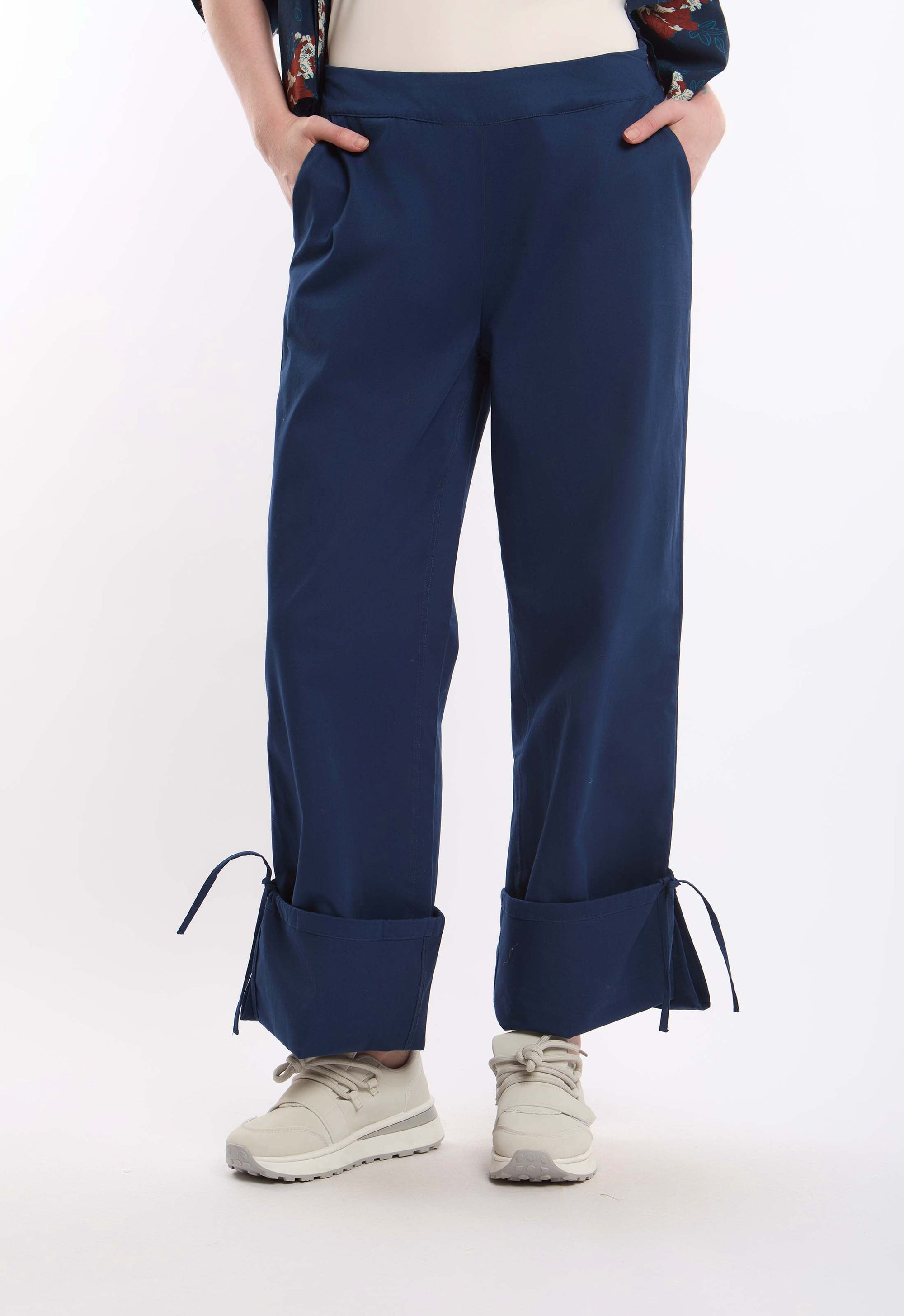 Statement Cuffed Cotton Pants
