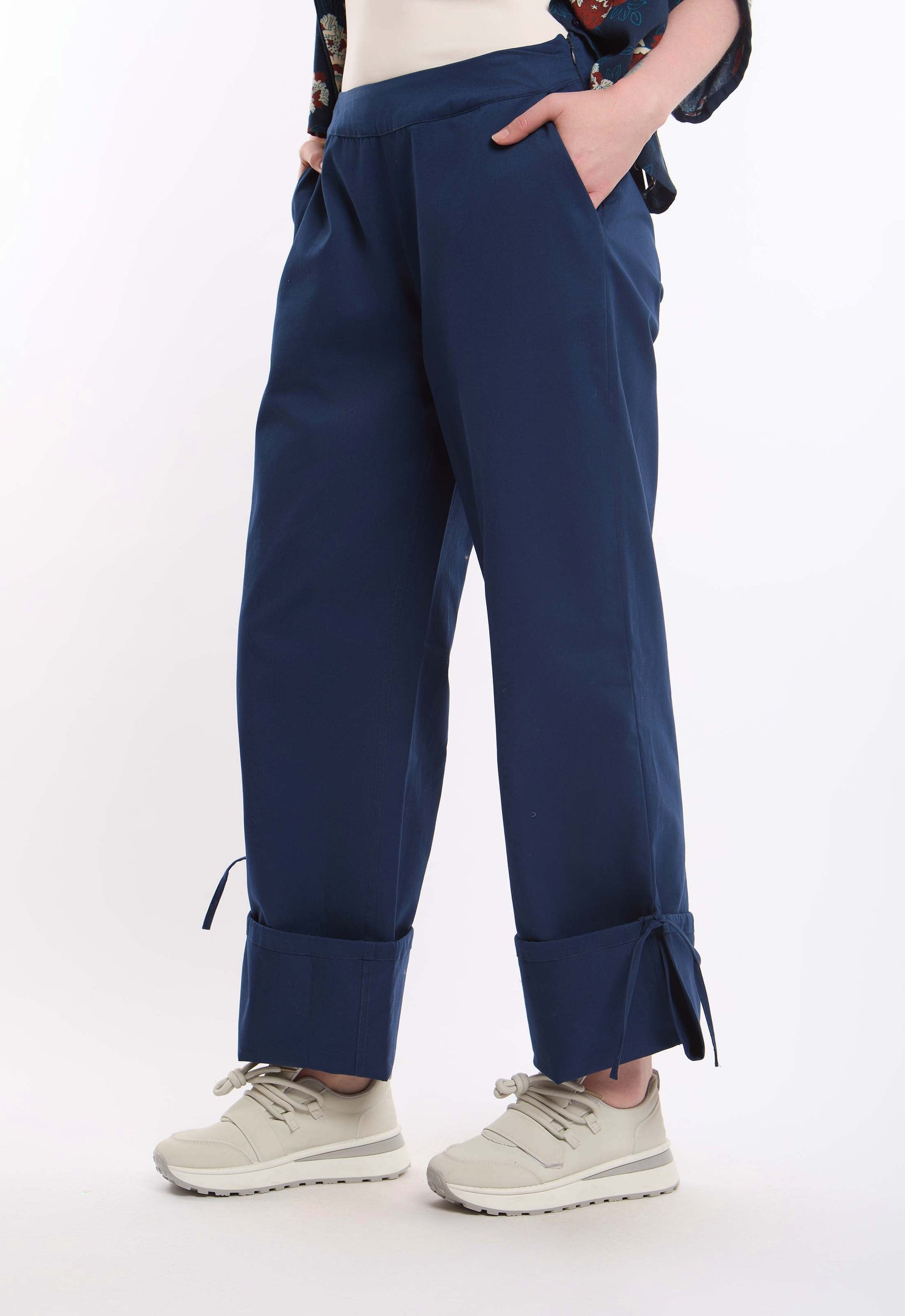 Statement Cuffed Cotton Pants