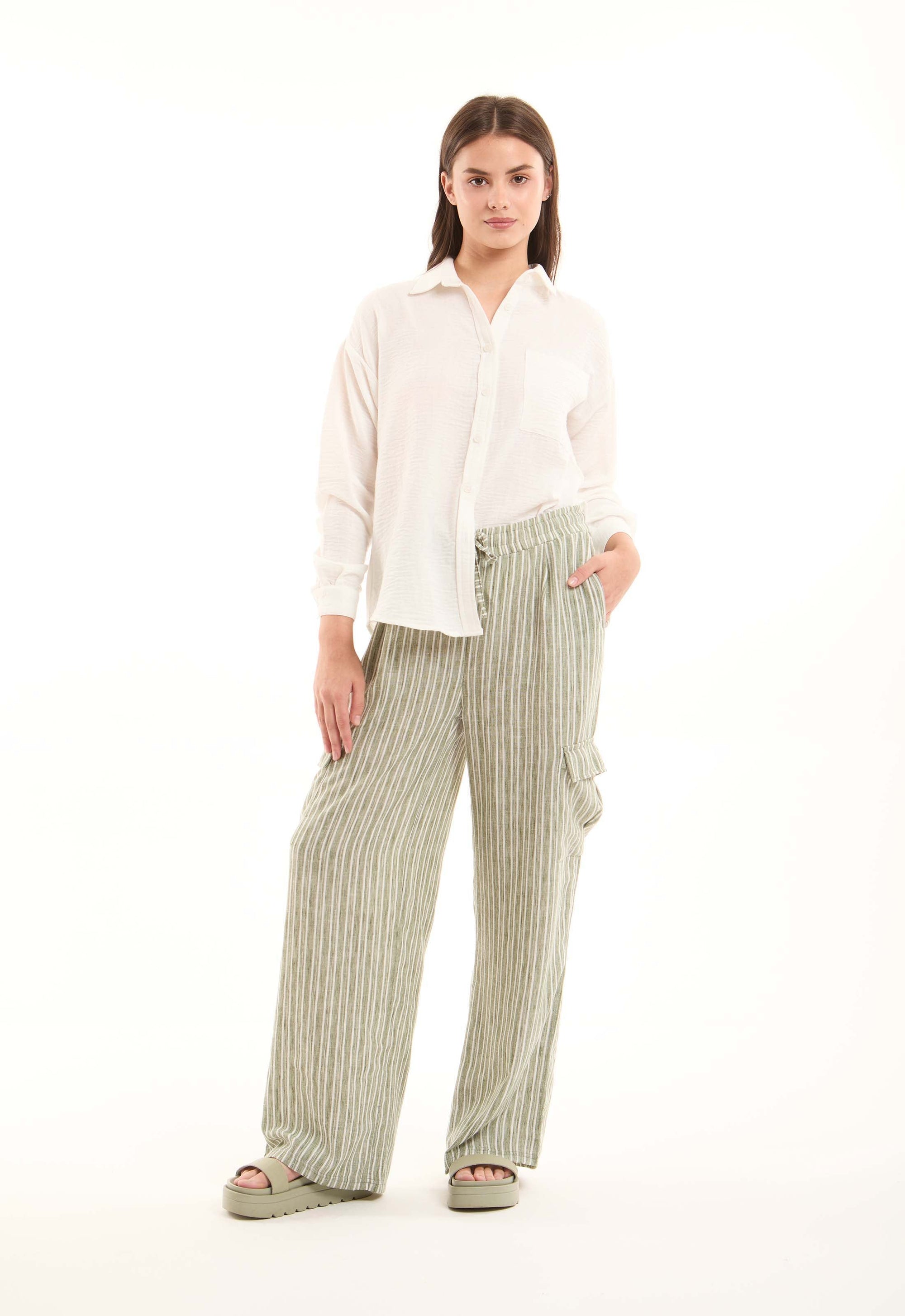 Striped Relaxed Cotton Pants