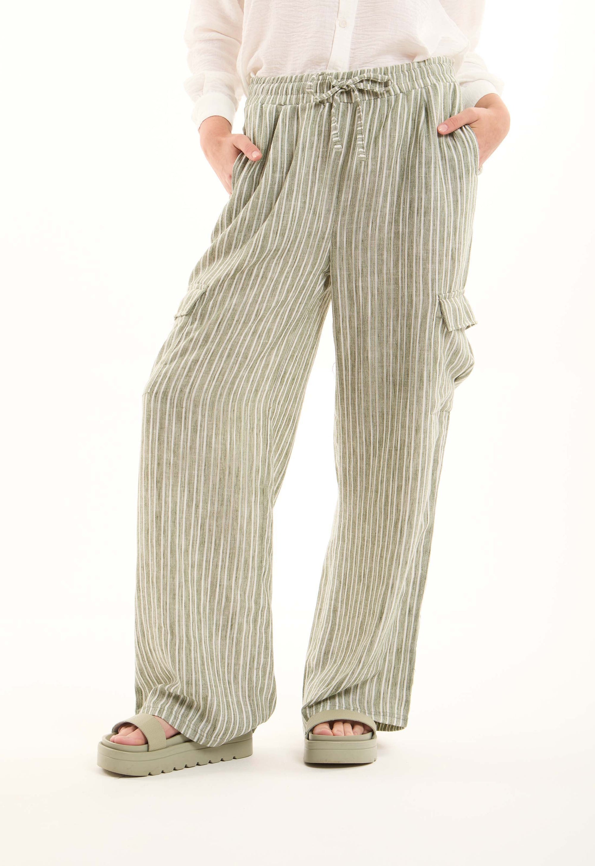 Striped Relaxed Cotton Pants