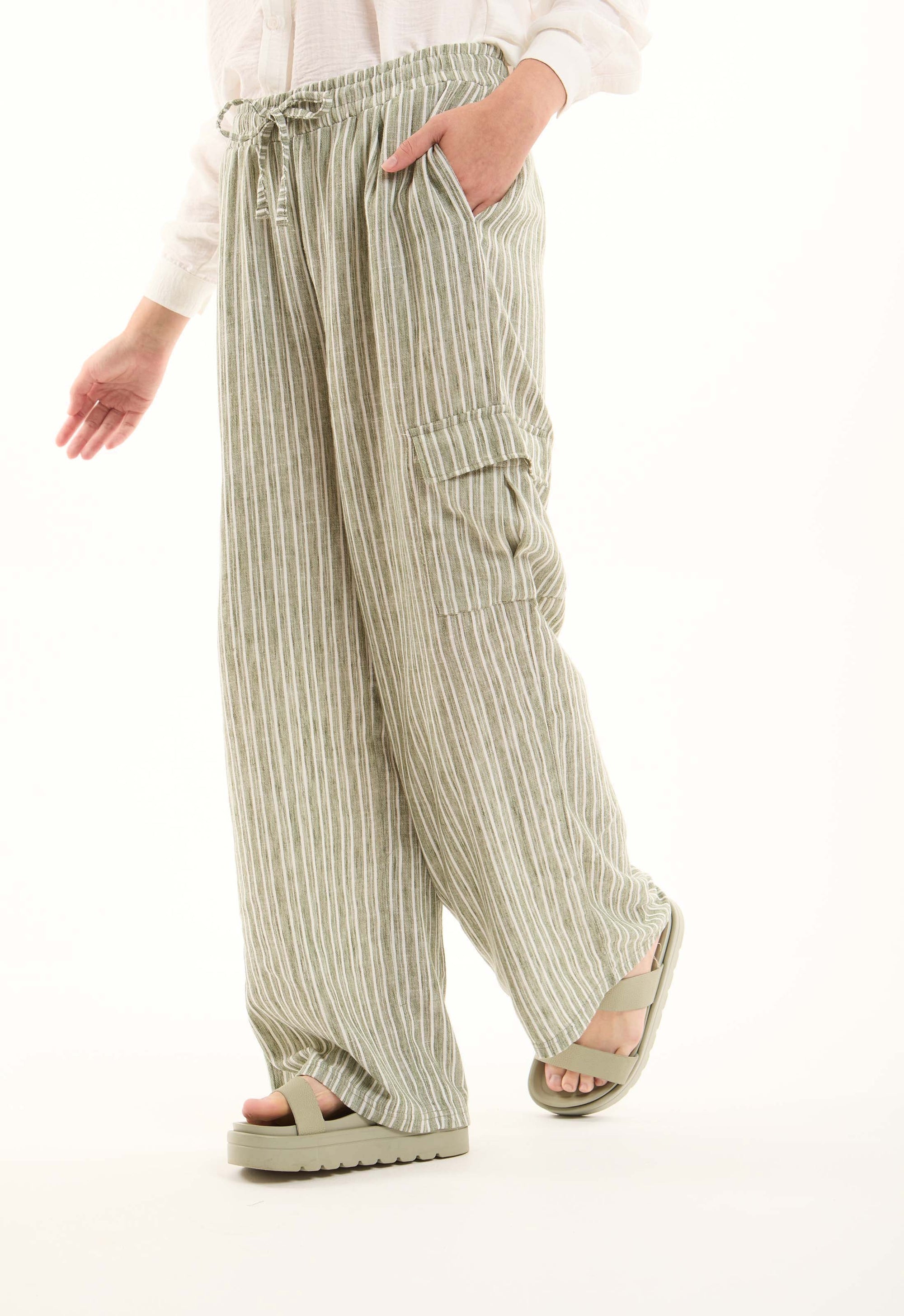 Striped Relaxed Cotton Pants