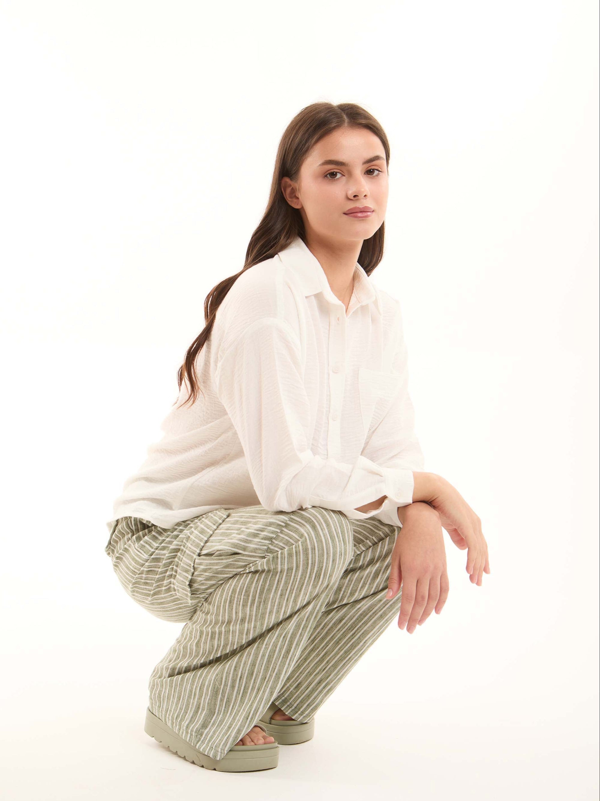 Striped Relaxed Cotton Pants