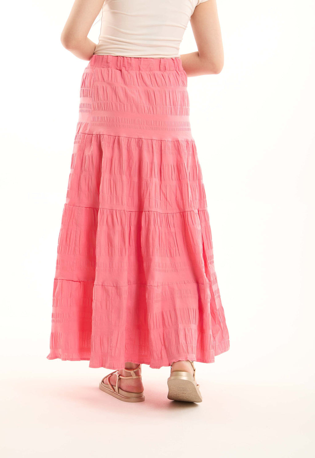 Slip On Summer Tiered Maxi Skirt