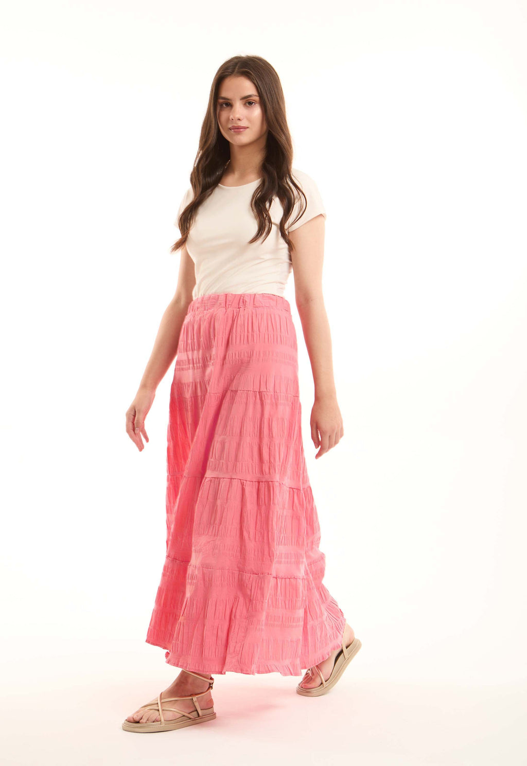 Slip On Summer Tiered Maxi Skirt