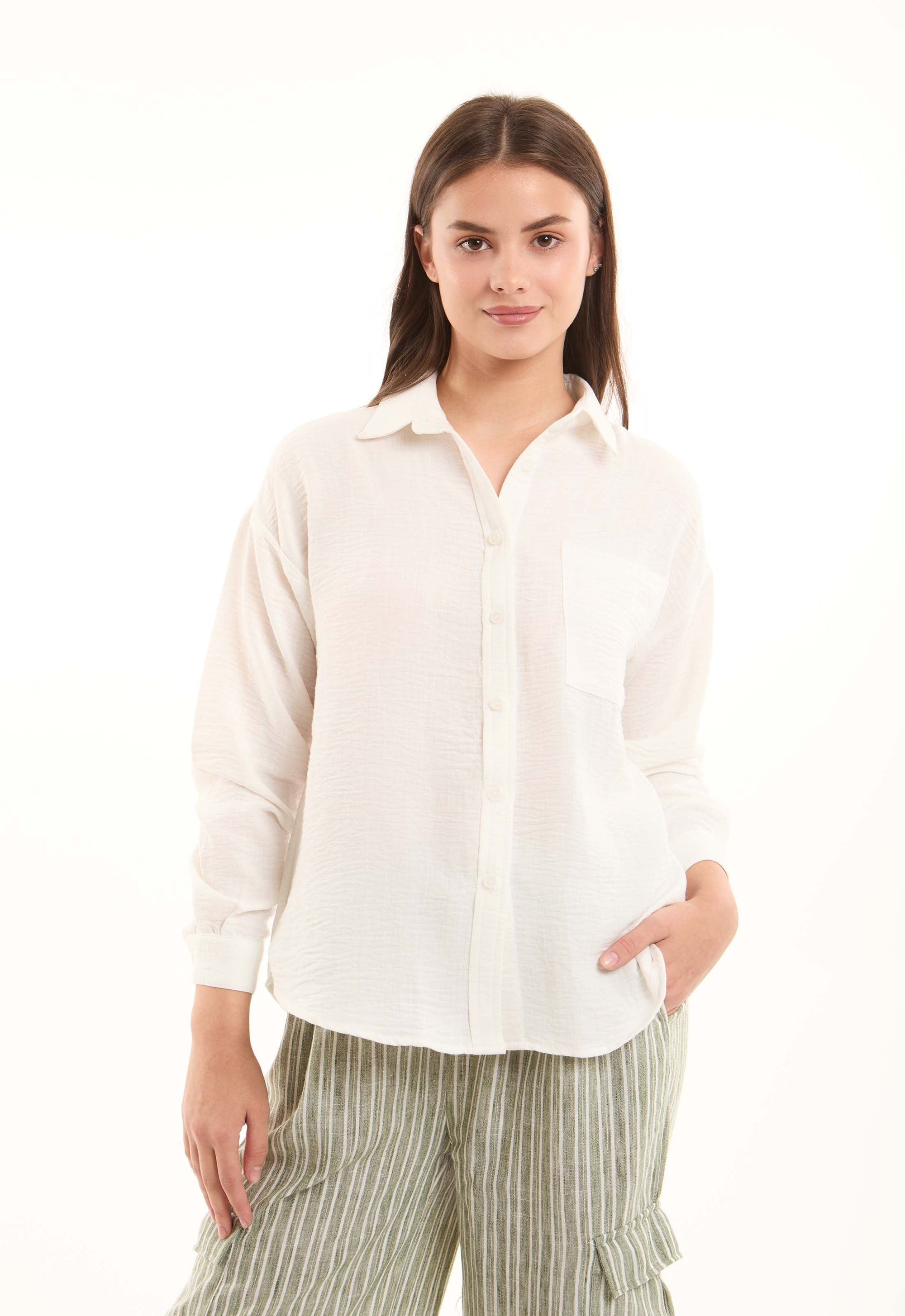Viscose-Linen Relaxed Shirt