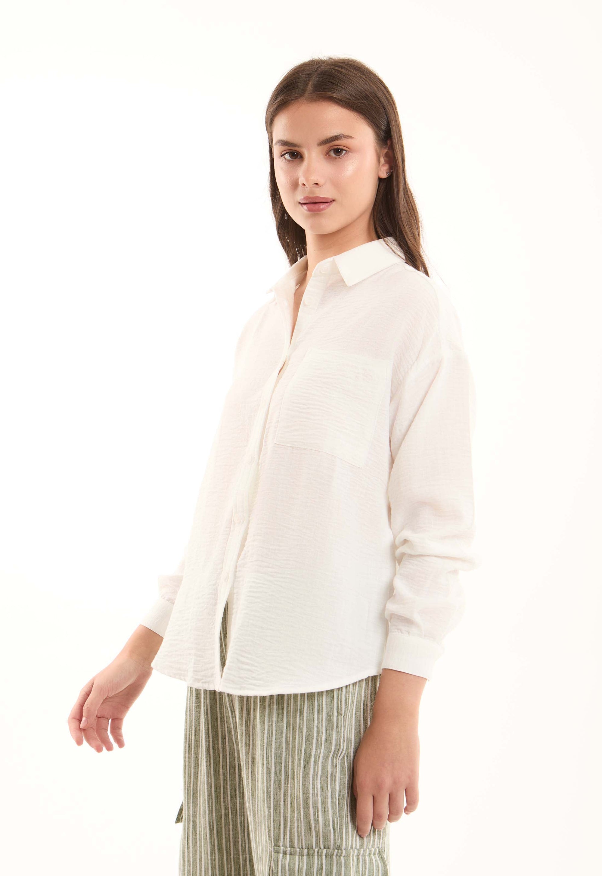 Viscose-Linen Relaxed Shirt
