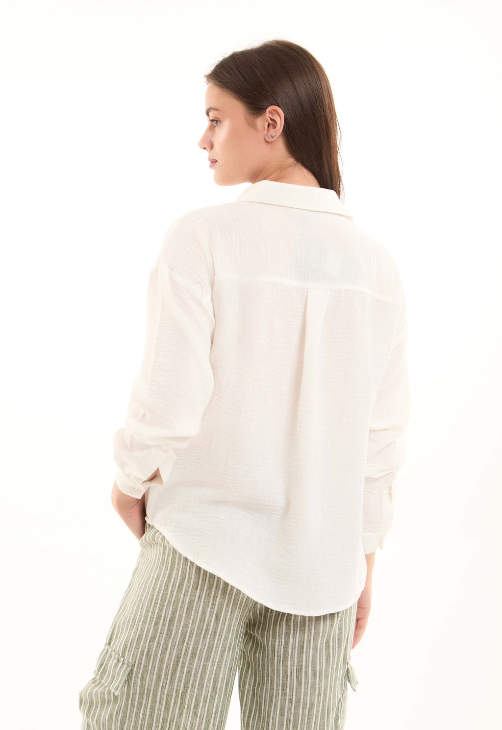 Viscose-Linen Relaxed Shirt