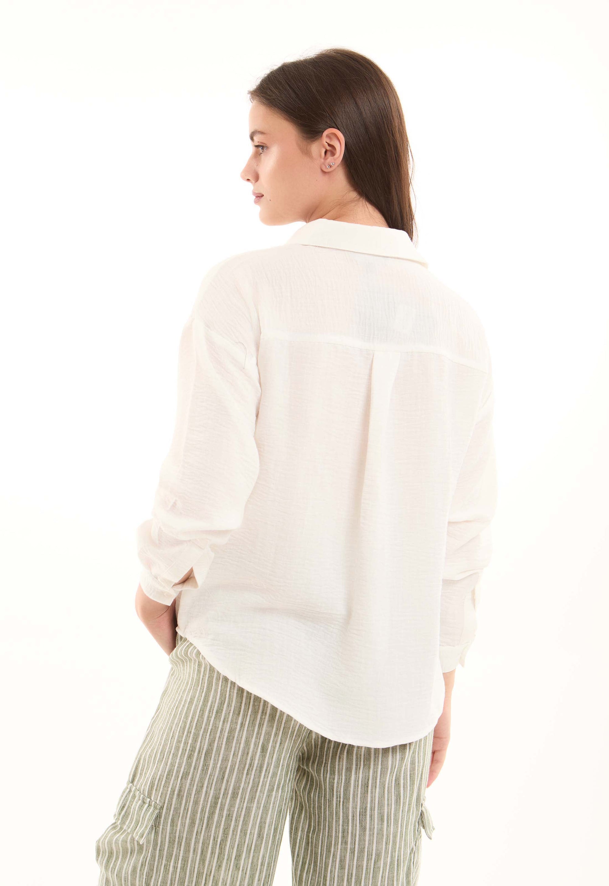 Viscose-Linen Relaxed Shirt