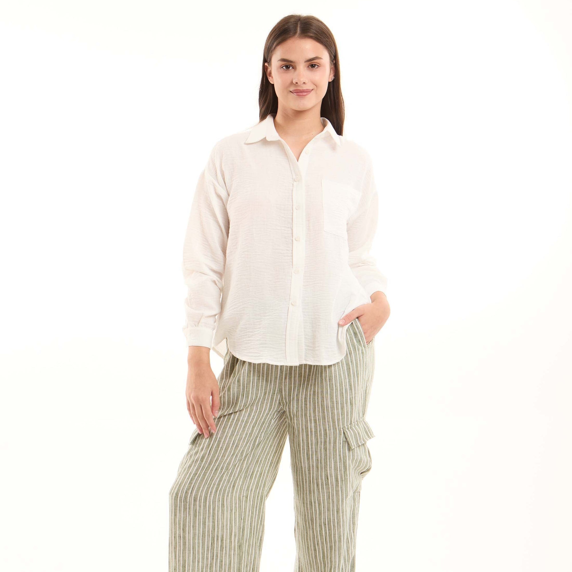 Viscose-Linen Relaxed Shirt