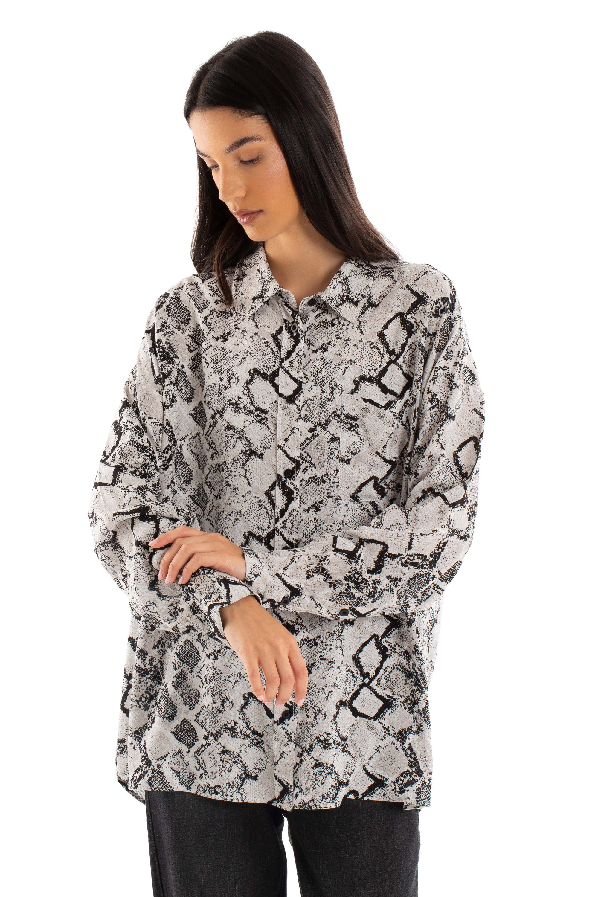 Snakeskin Print Relaxed Shirt
