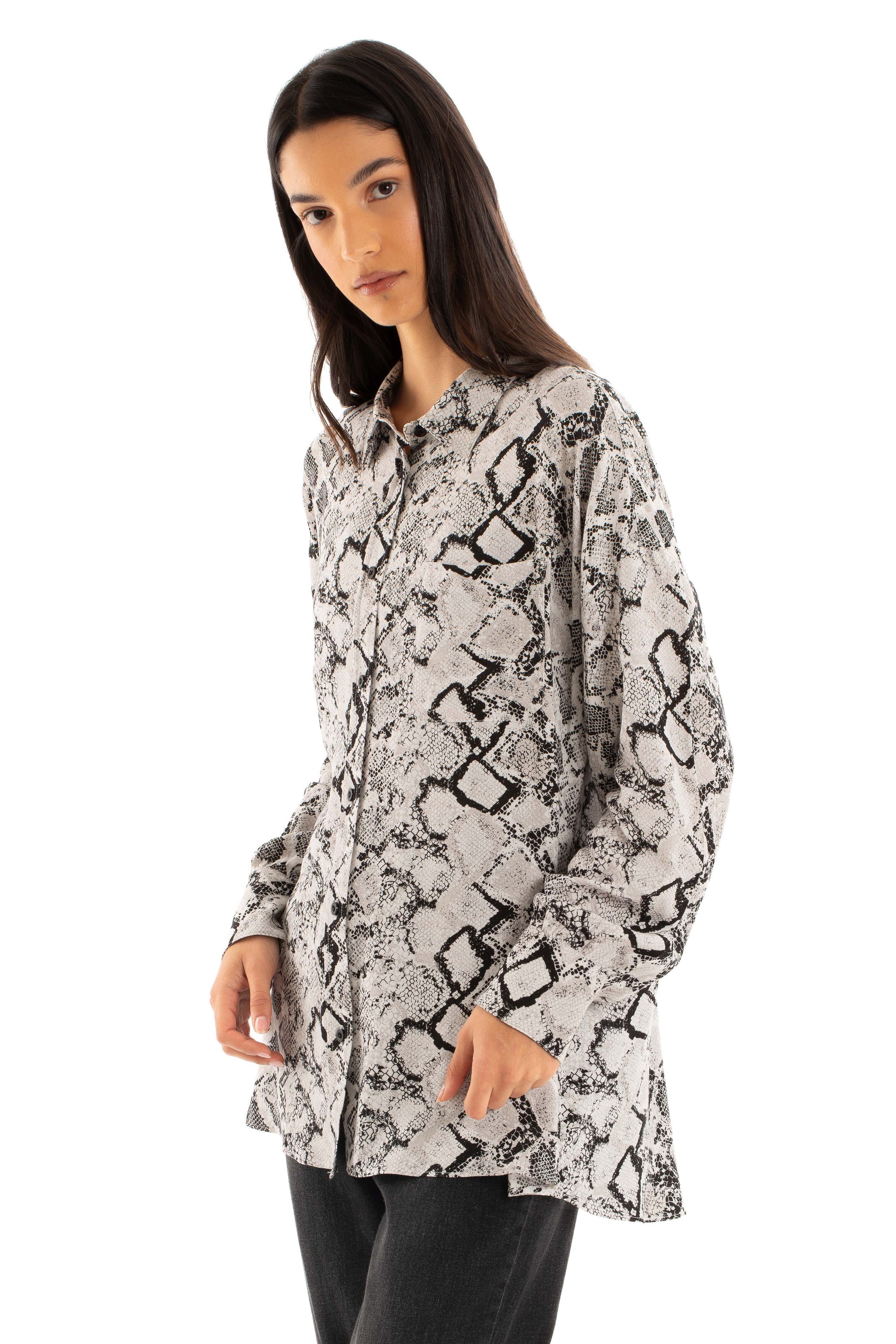 Snakeskin Print Relaxed Shirt