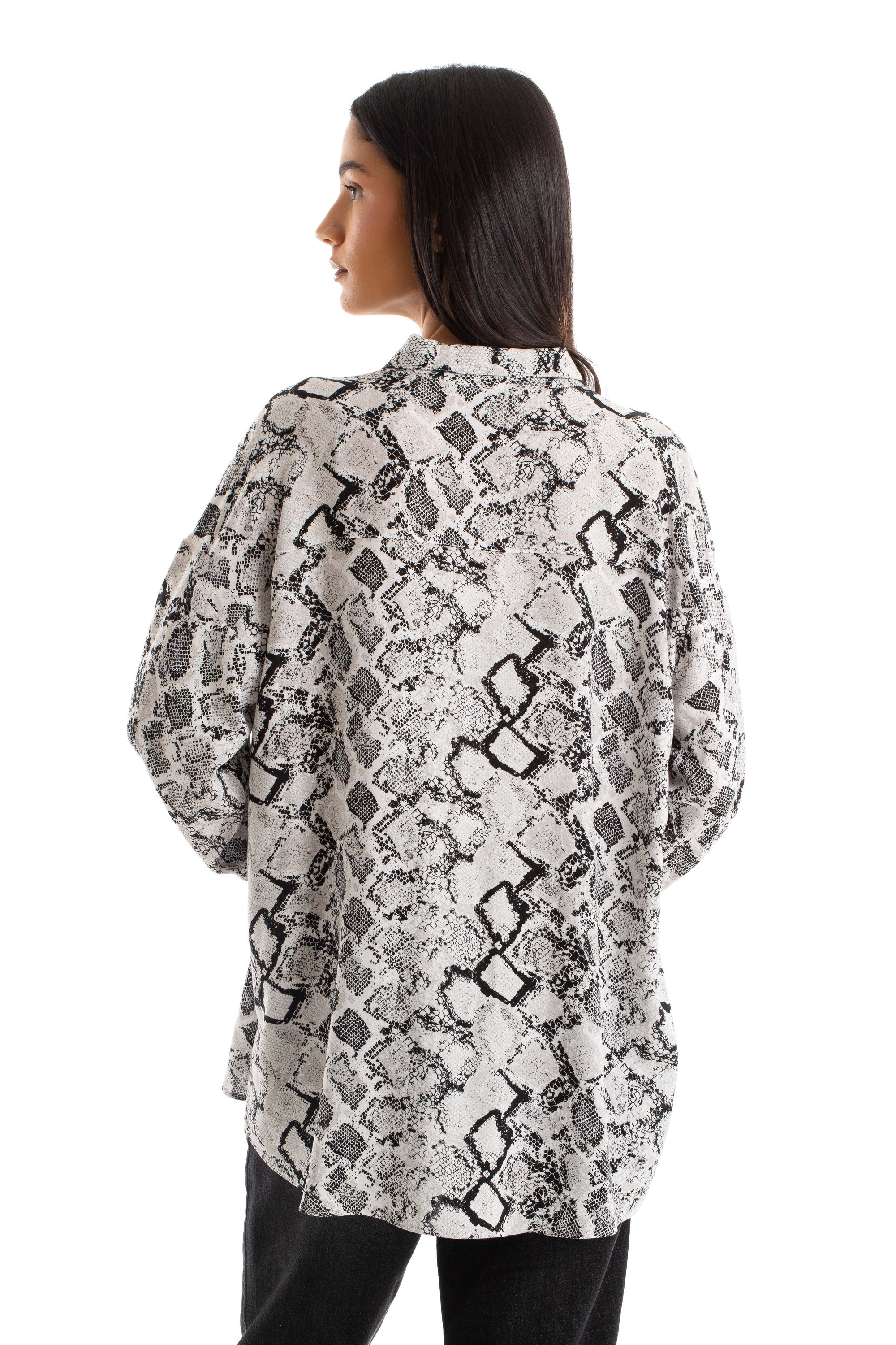 Snakeskin Print Relaxed Shirt