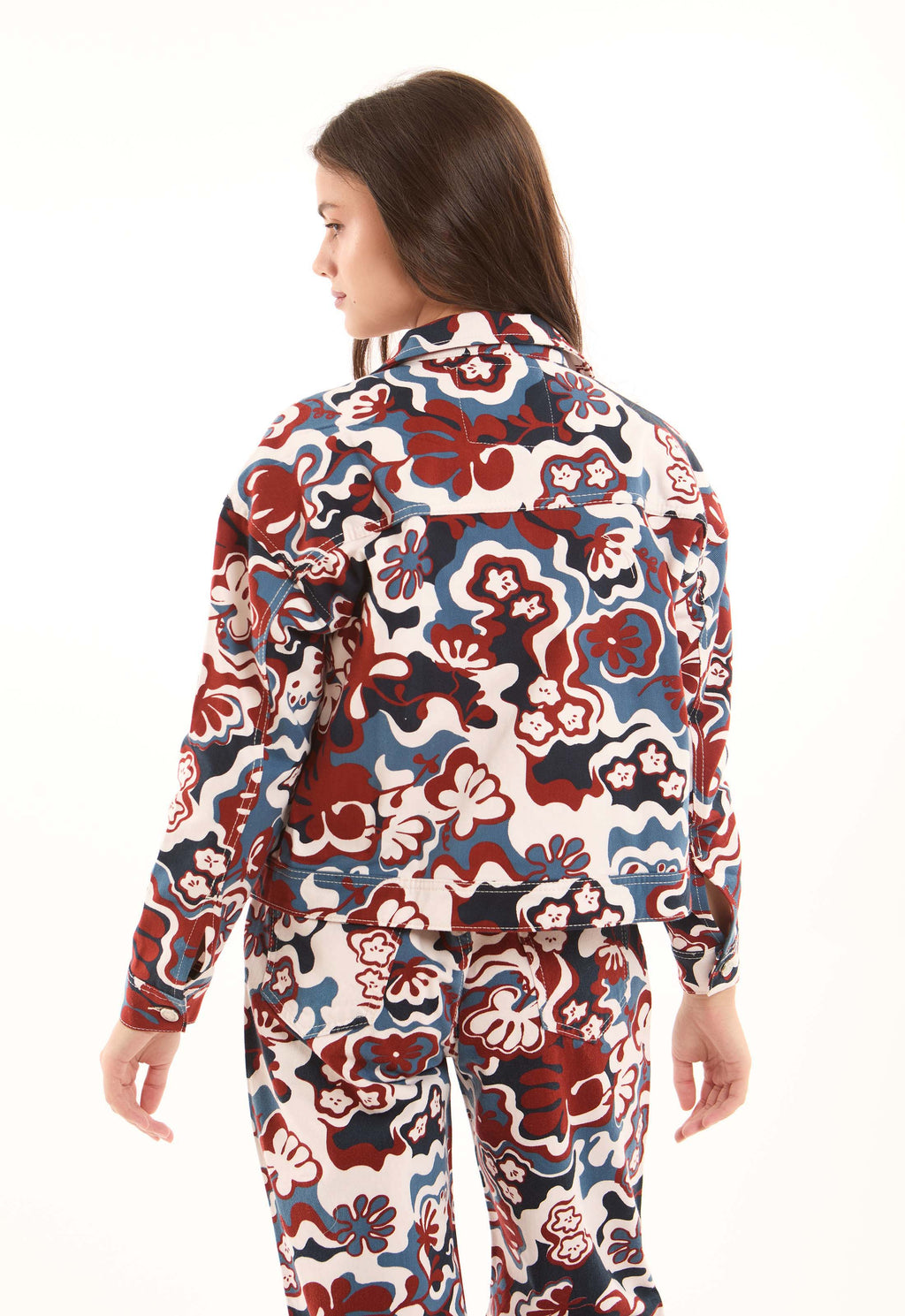 Printed Cotton Jacket with Structured Fit