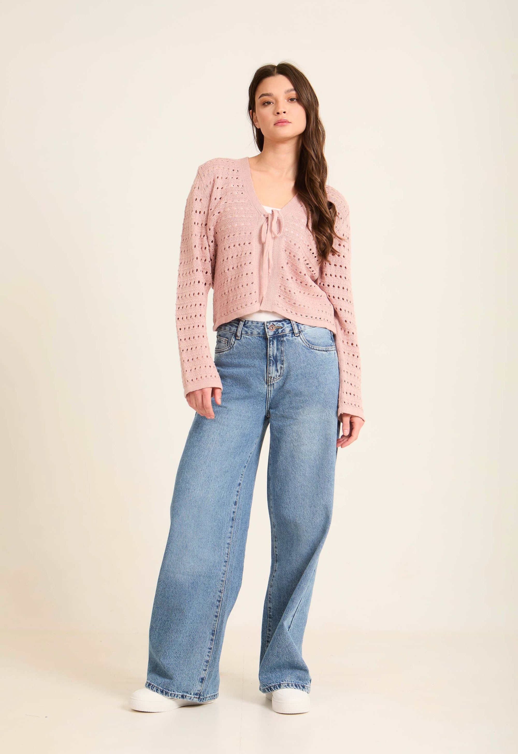 Wide-Leg Denim Pants with Relaxed Silhouette