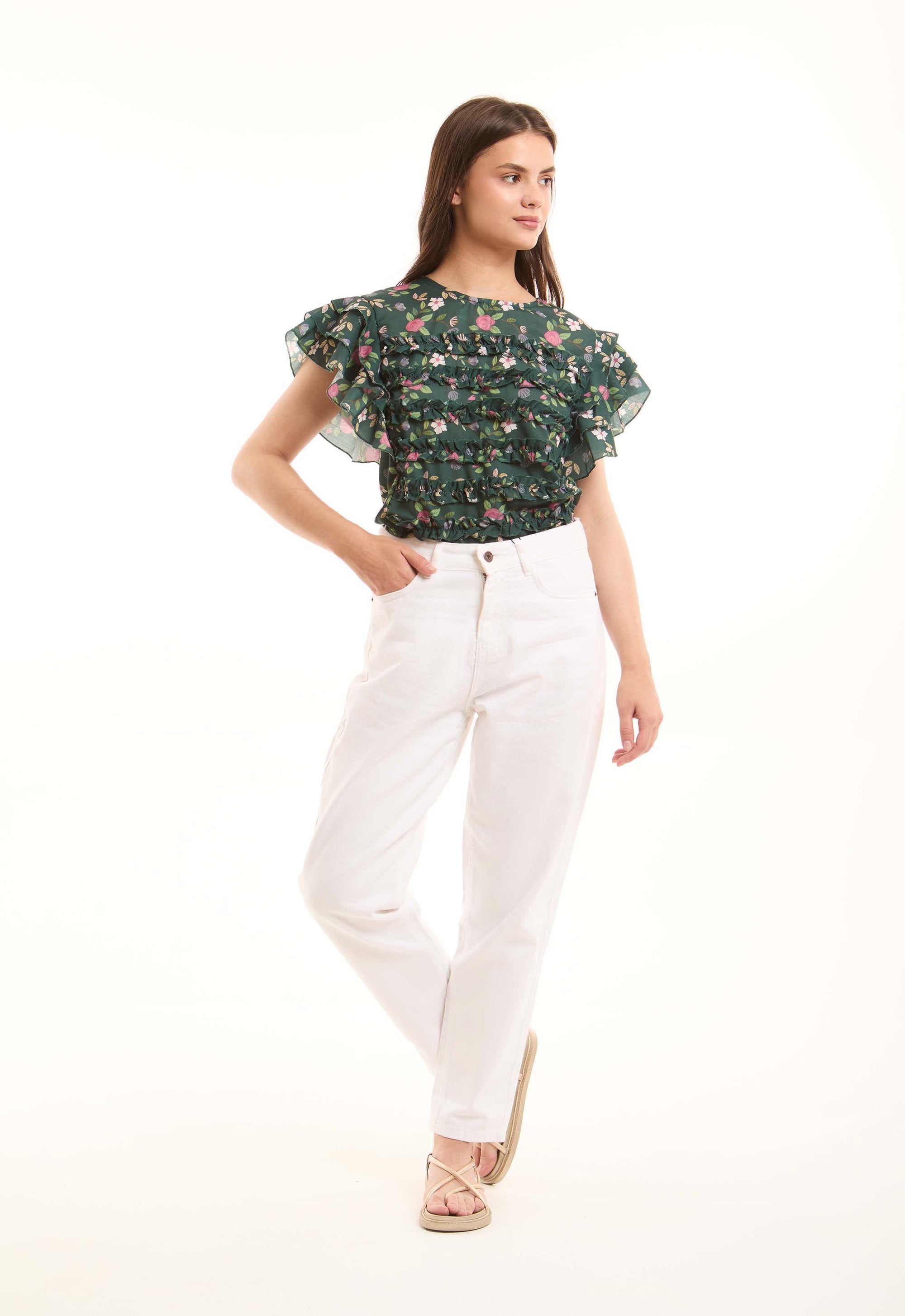 Relaxed Tapered Denim Pants with Soft Drape