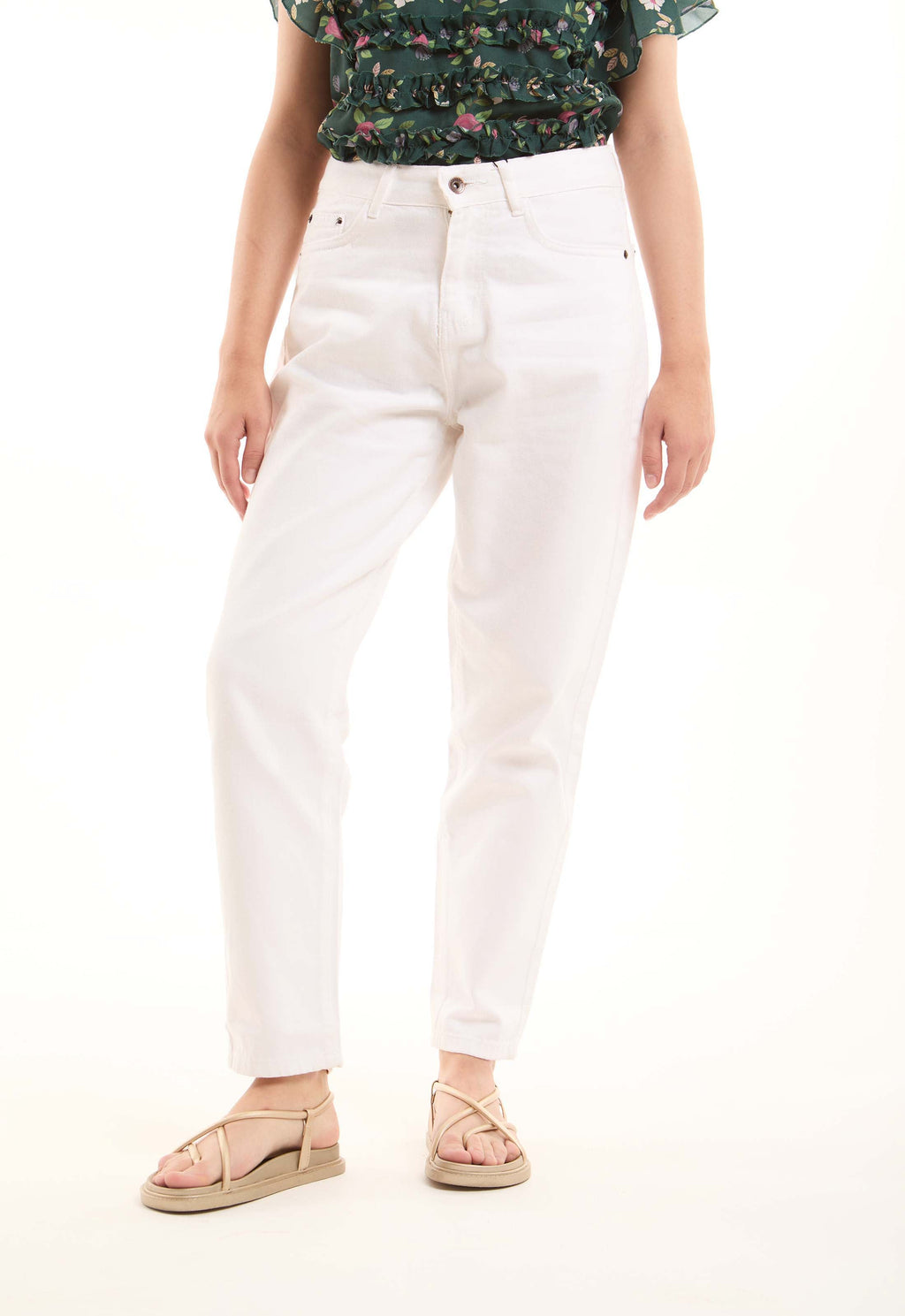 Relaxed Tapered Denim Pants with Soft Drape