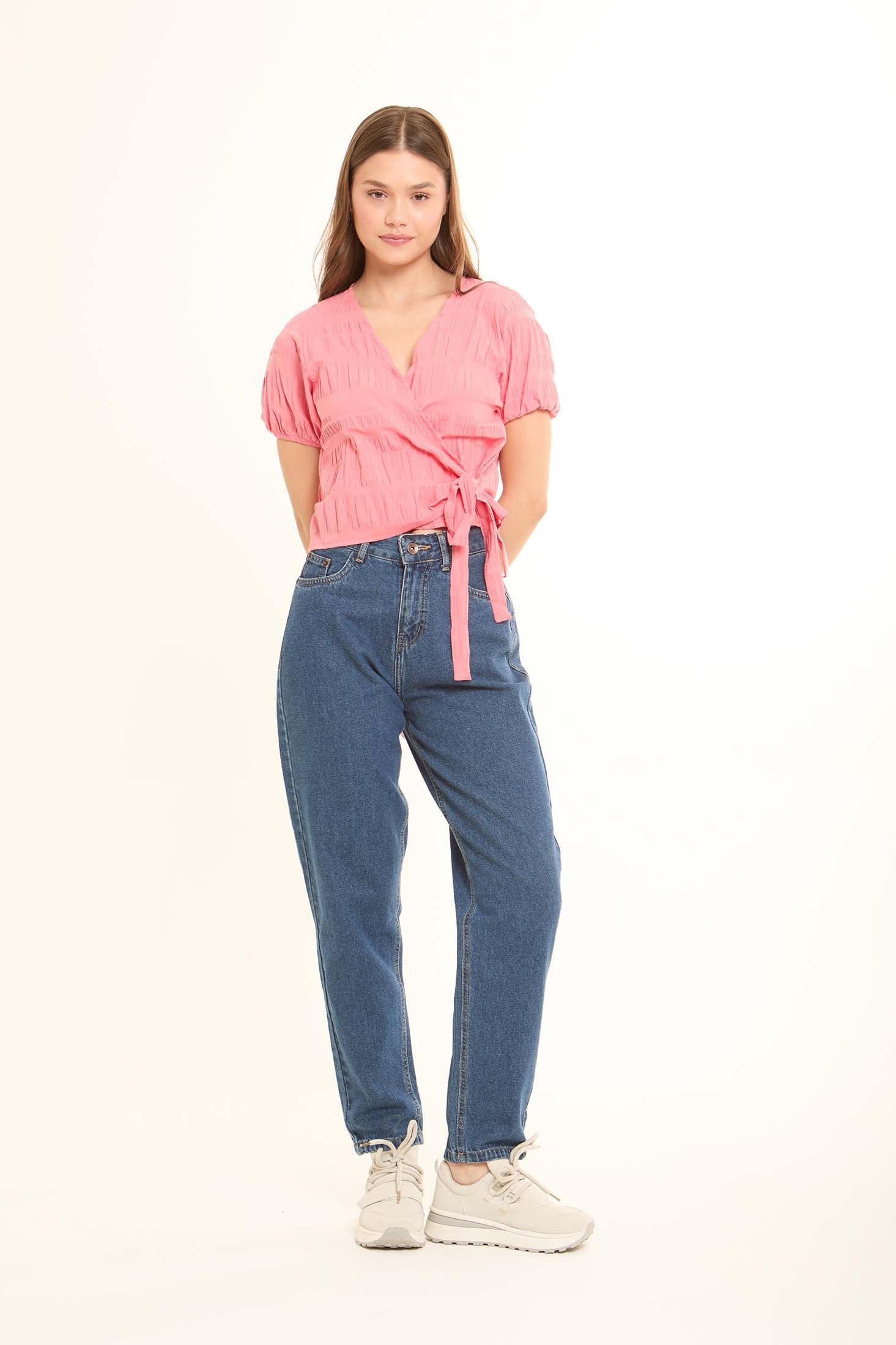 Relaxed Tapered Denim Pants with Soft Drape