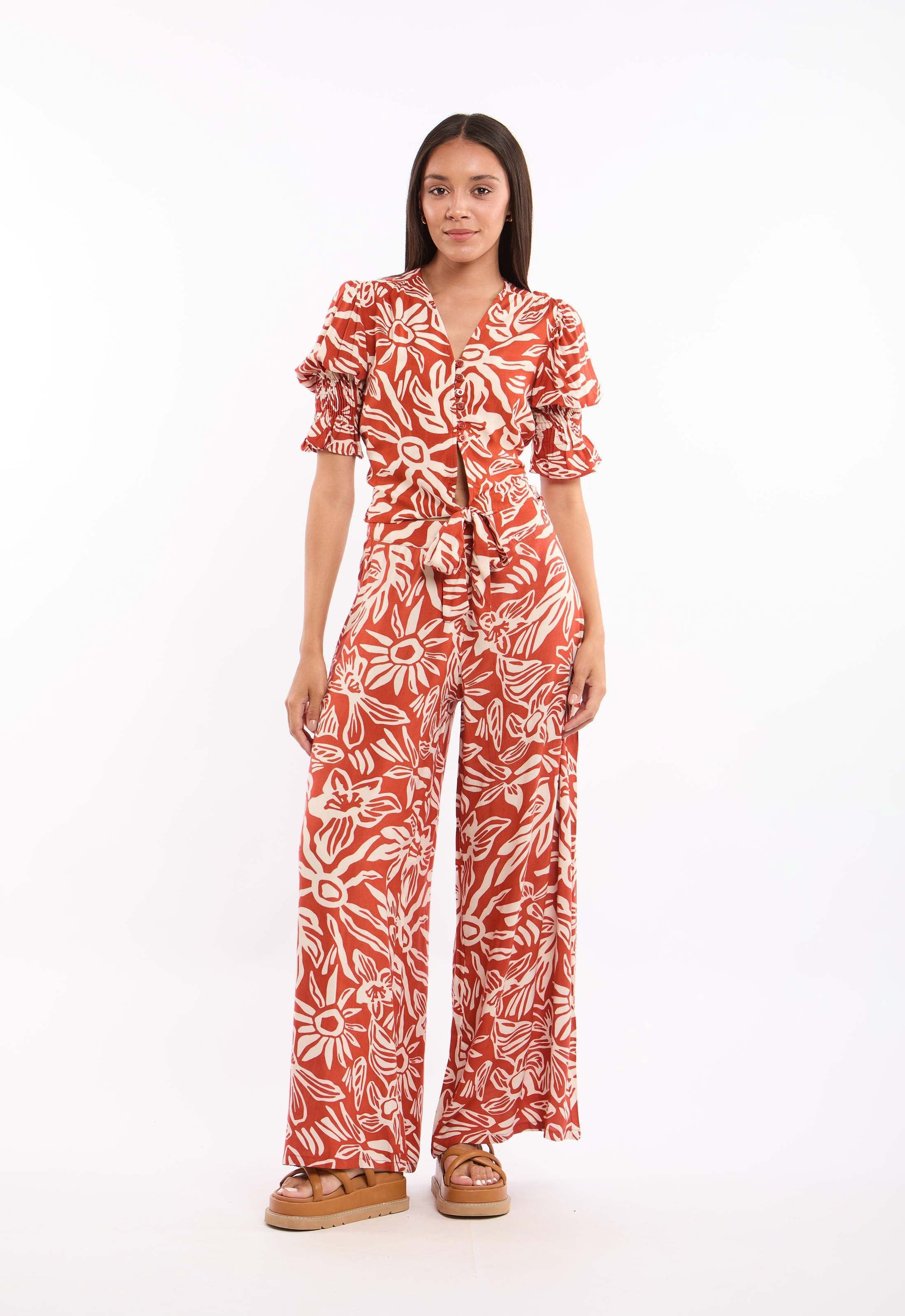 Flowy Floral Viscose Pants