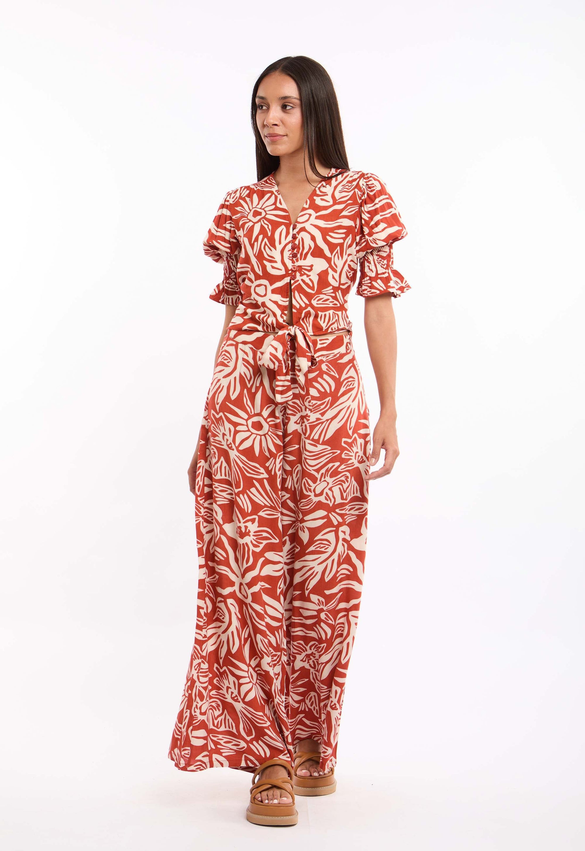 Flowy Floral Viscose Pants