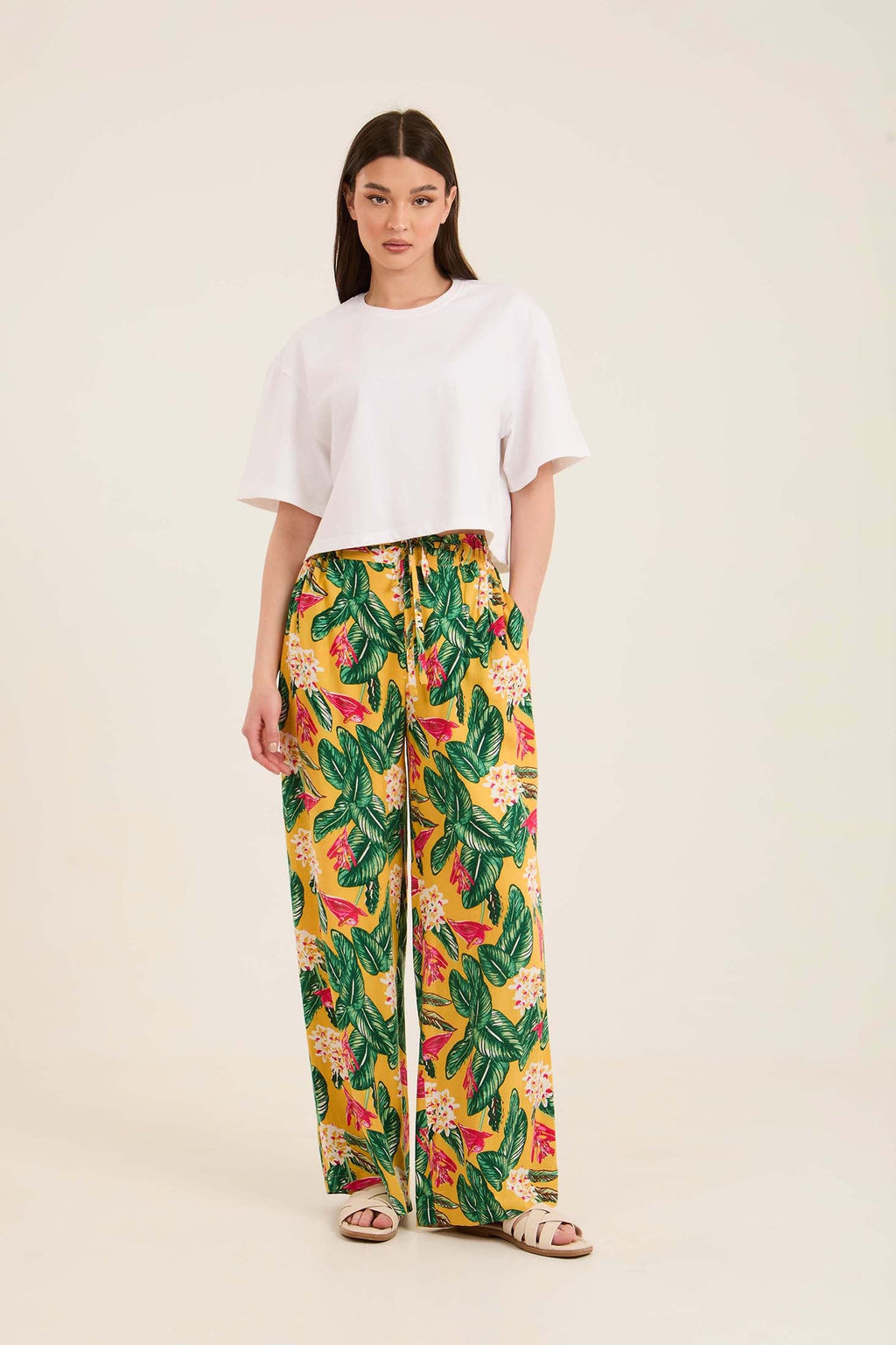 Flowy Floral Viscose Pants