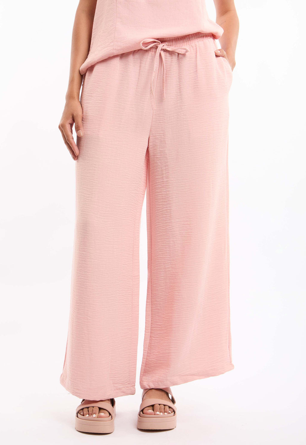 Wide-Leg Pants with Drawstring Waist