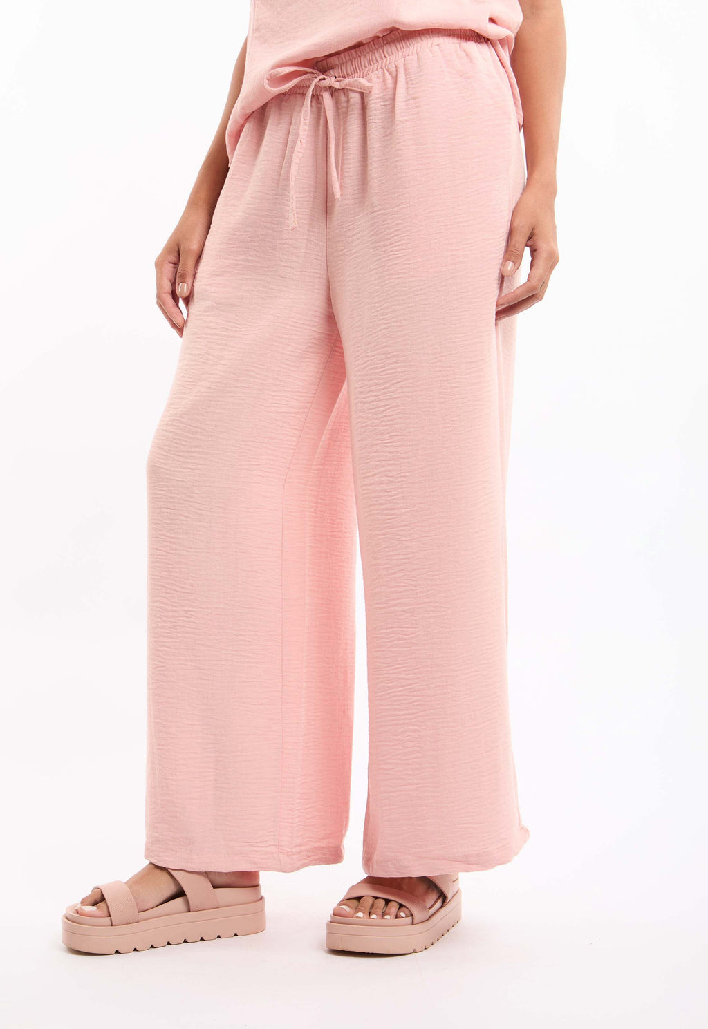 Wide-Leg Pants with Drawstring Waist
